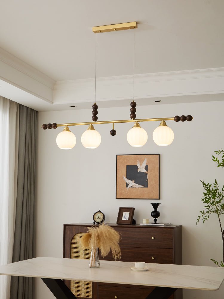 Zerinen Premium Nordic Art Island Glass Wood Pendant Lamp - Letslighting