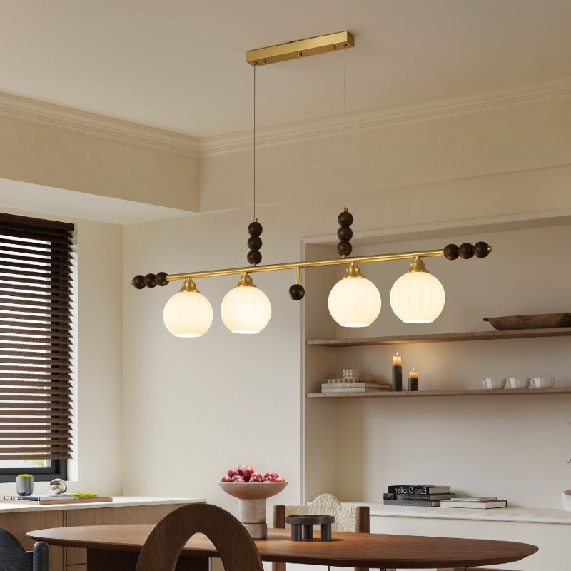 Zerinen Premium Nordic Art Island Glass Wood Pendant Lamp - Letslighting