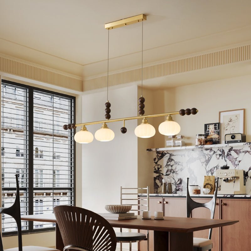 Zerinen Premium Nordic Art Island Glass Wood Pendant Lamp - Letslighting