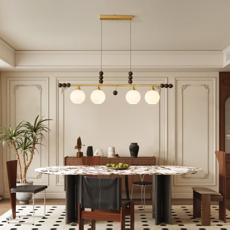 Zerinen Premium Nordic Art Island Glass Wood Pendant Lamp - Letslighting