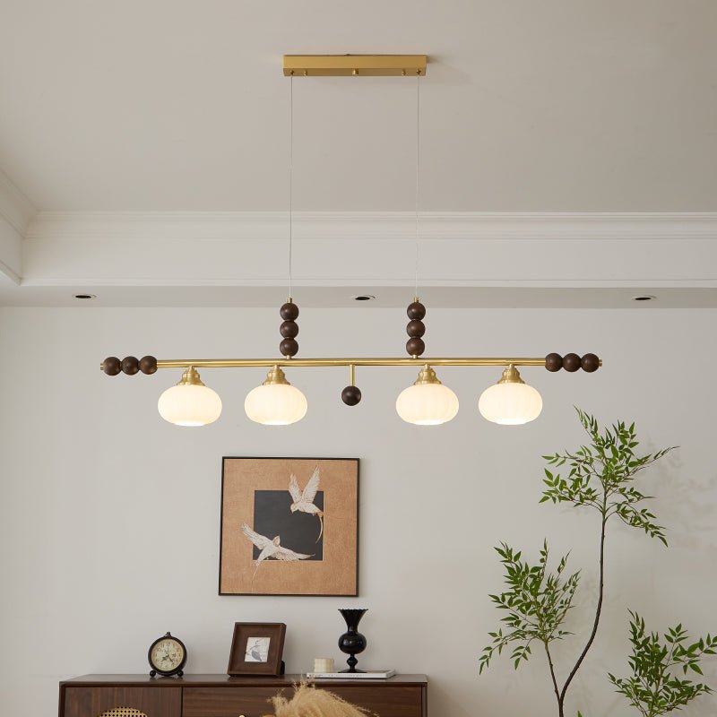 Zerinen Premium Nordic Art Island Glass Wood Pendant Lamp - Letslighting