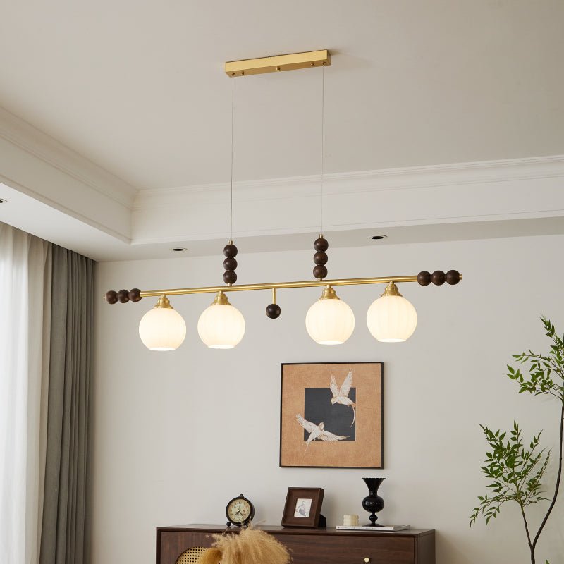 Zerinen Premium Nordic Art Island Glass Wood Pendant Lamp - Letslighting