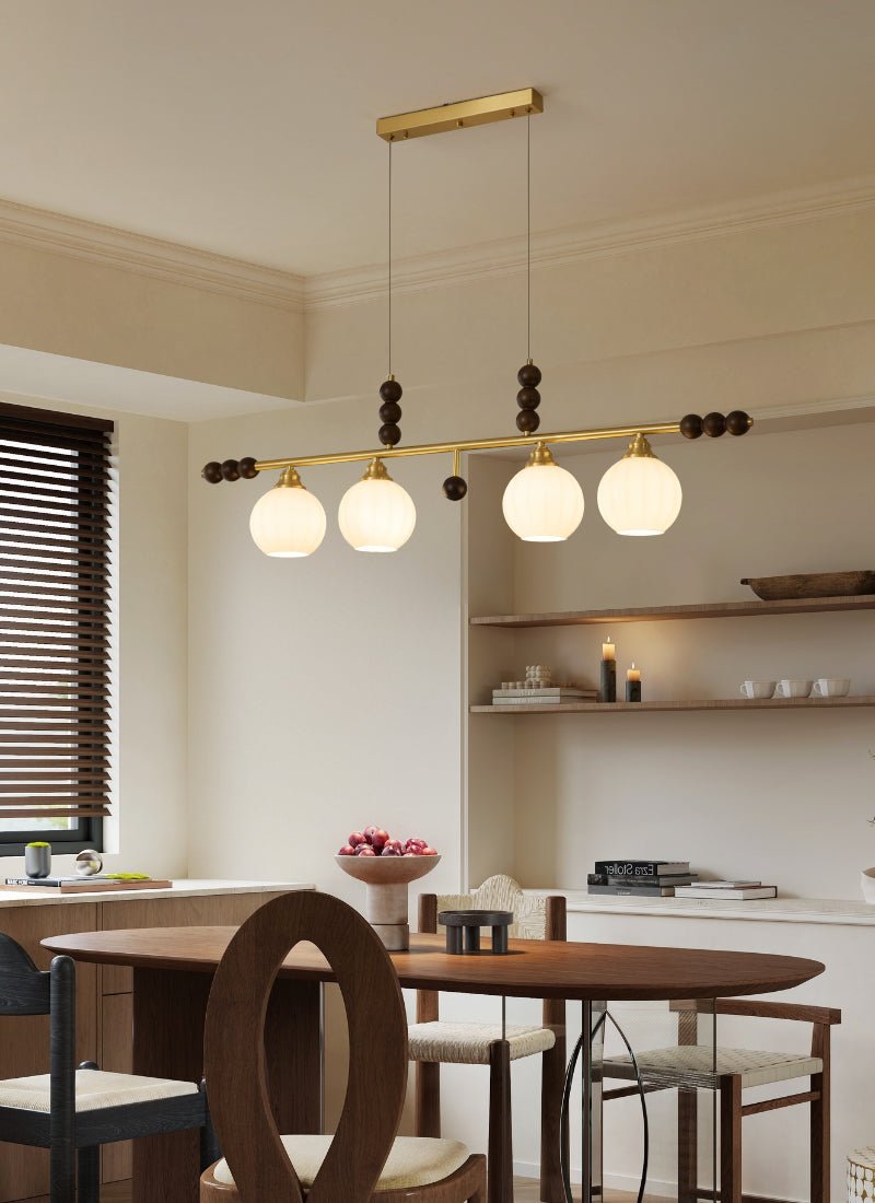 Zerinen Premium Nordic Art Island Glass Wood Pendant Lamp - Letslighting