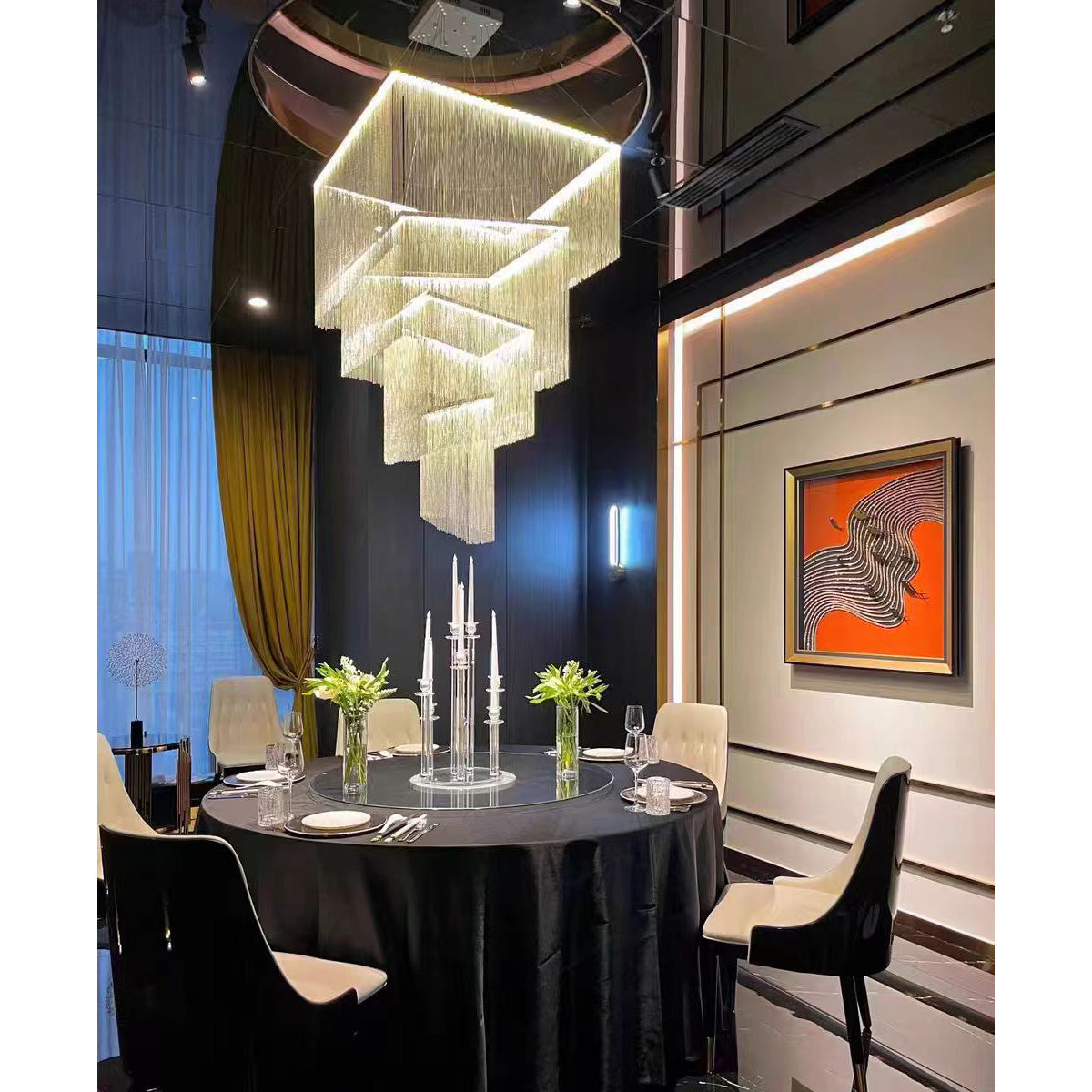 Caeluvyn Postmodern Chain Tassel Chandelier - Letslighting