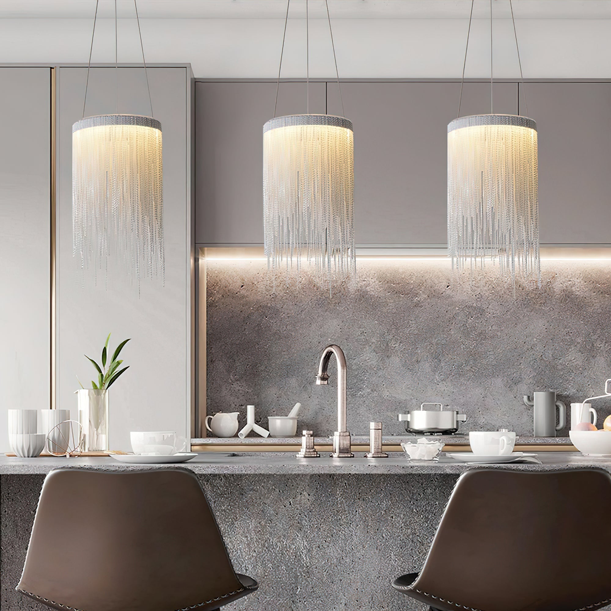 Arsoliel Postmodern Luxury Chain Tassel Pendant Light - Letslighting