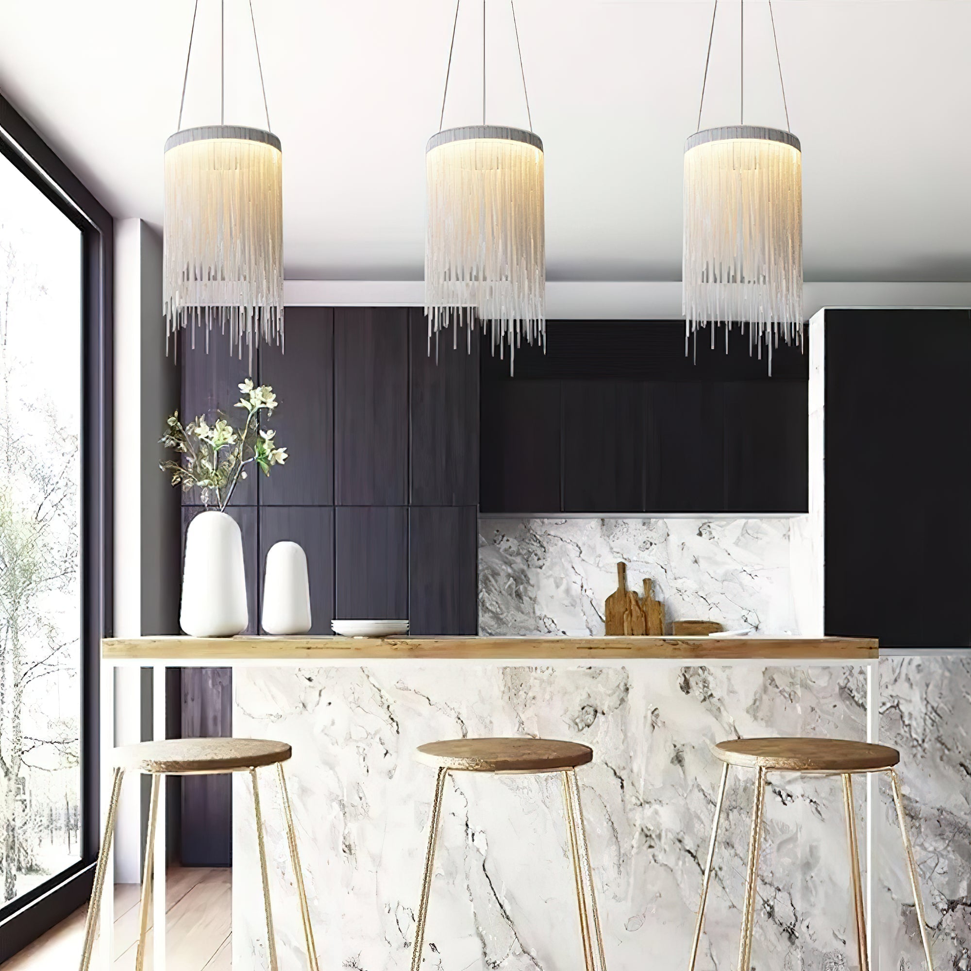Arsoliel Postmodern Luxury Chain Tassel Pendant Light - Letslighting