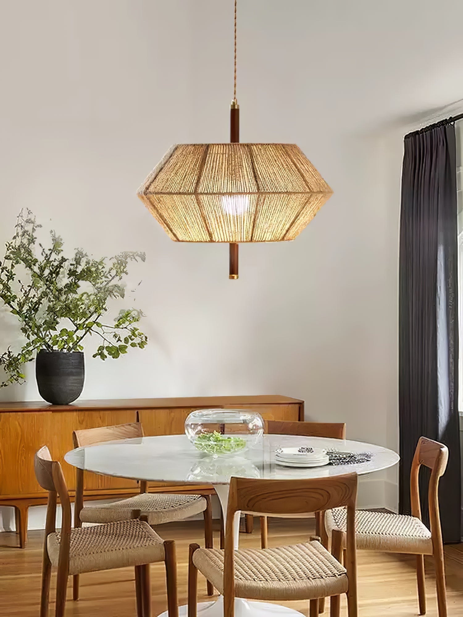 Rattan Vintage Rope Pendant Light - Letslighting