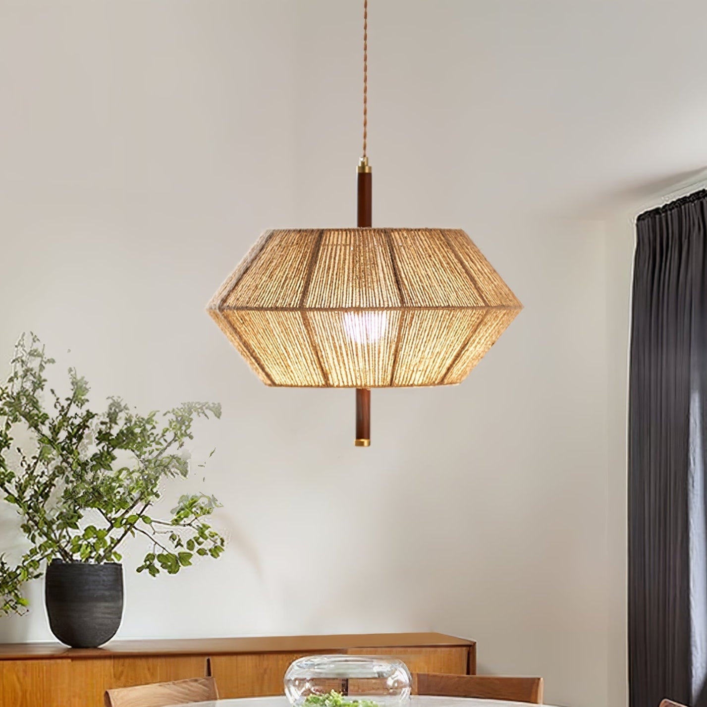 Rattan Vintage Rope Pendant Light - Letslighting