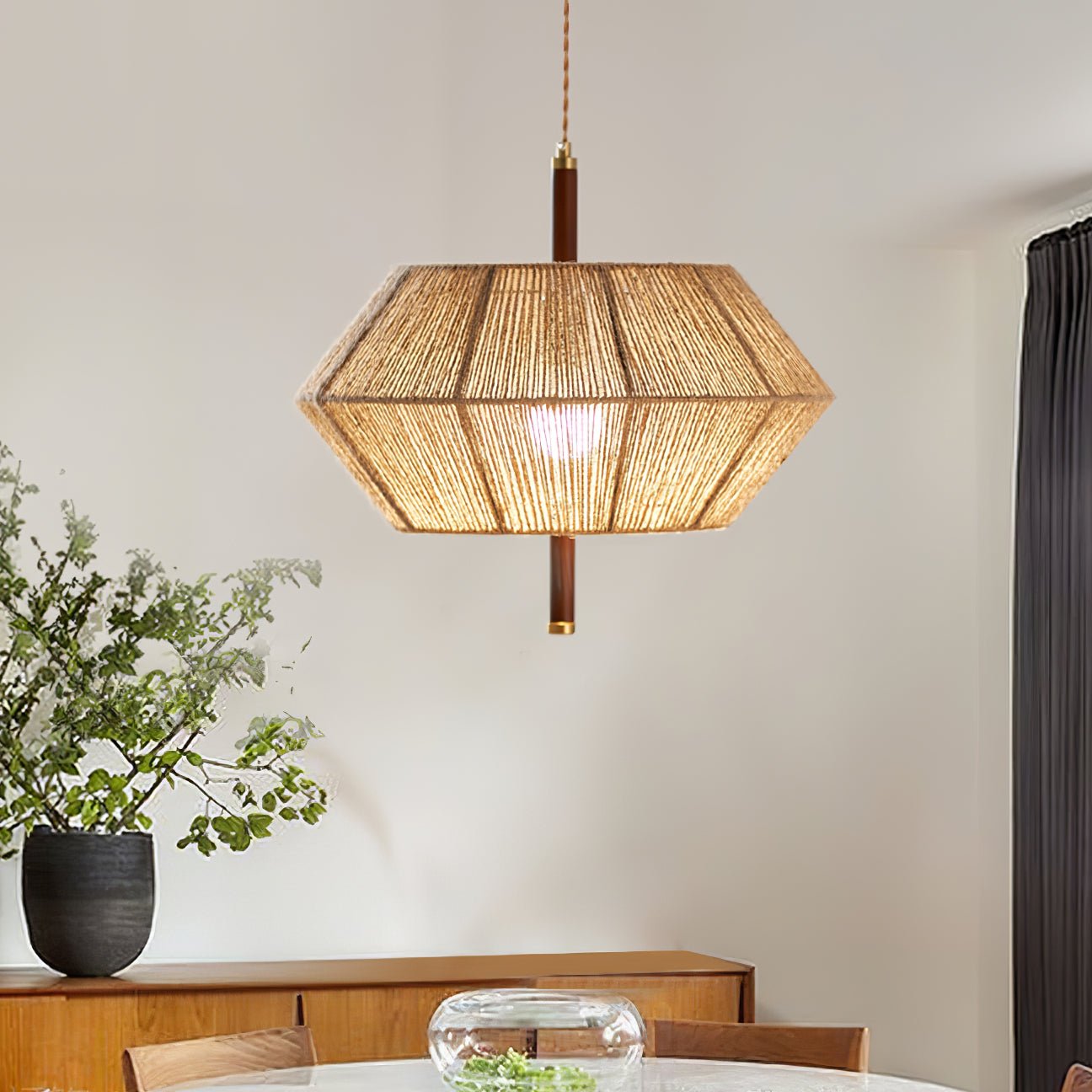 Rattan Vintage Rope Pendant Light - Letslighting