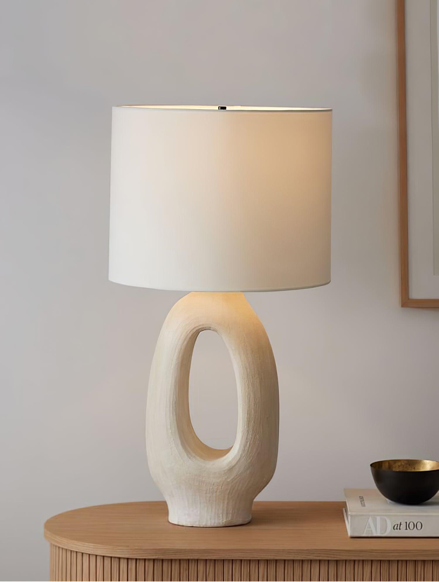 Lumestic Sculptural Resin Fabric Table Lamp - Letslighting