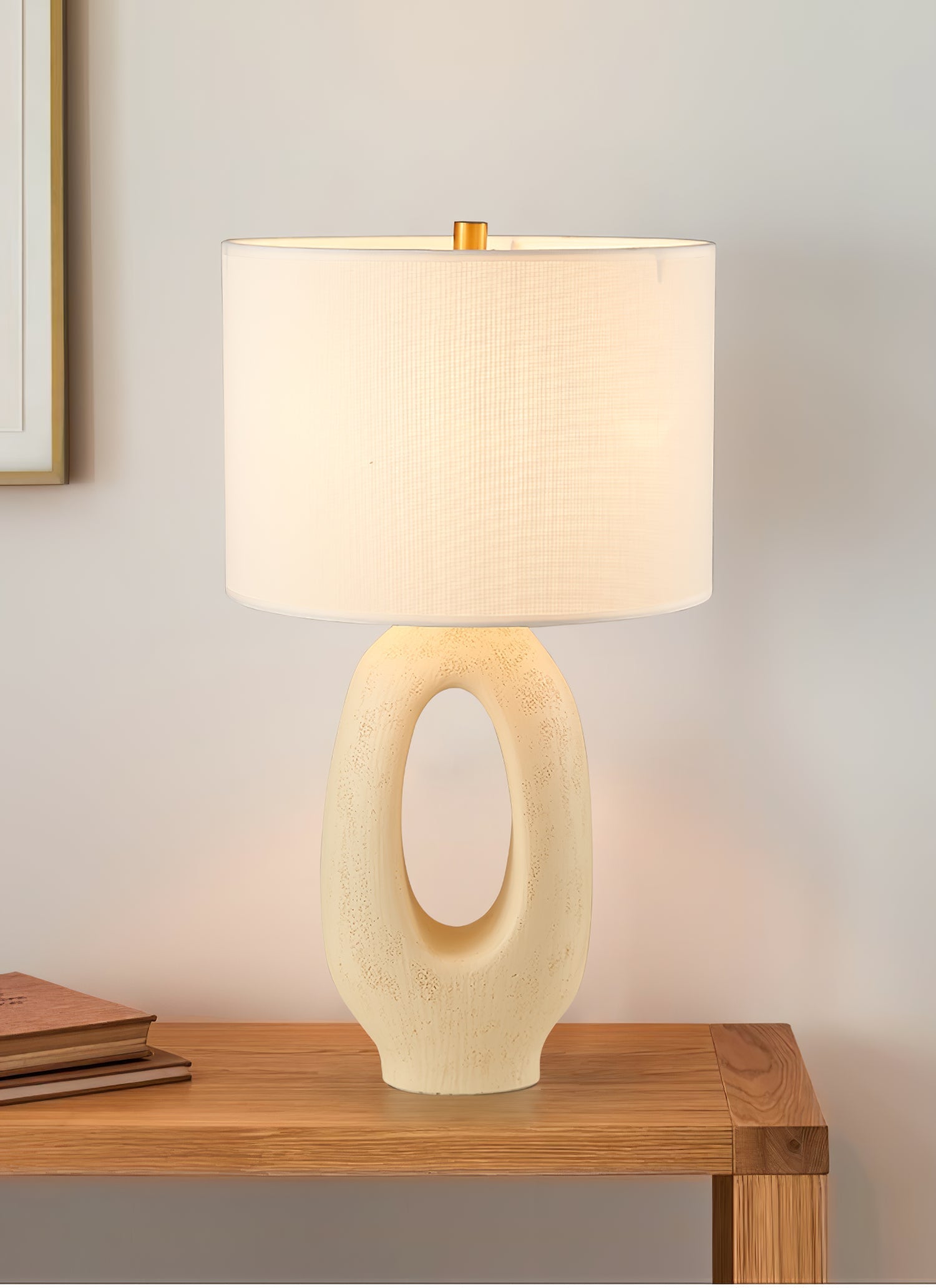 Lumestic Sculptural Resin Fabric Table Lamp - Letslighting
