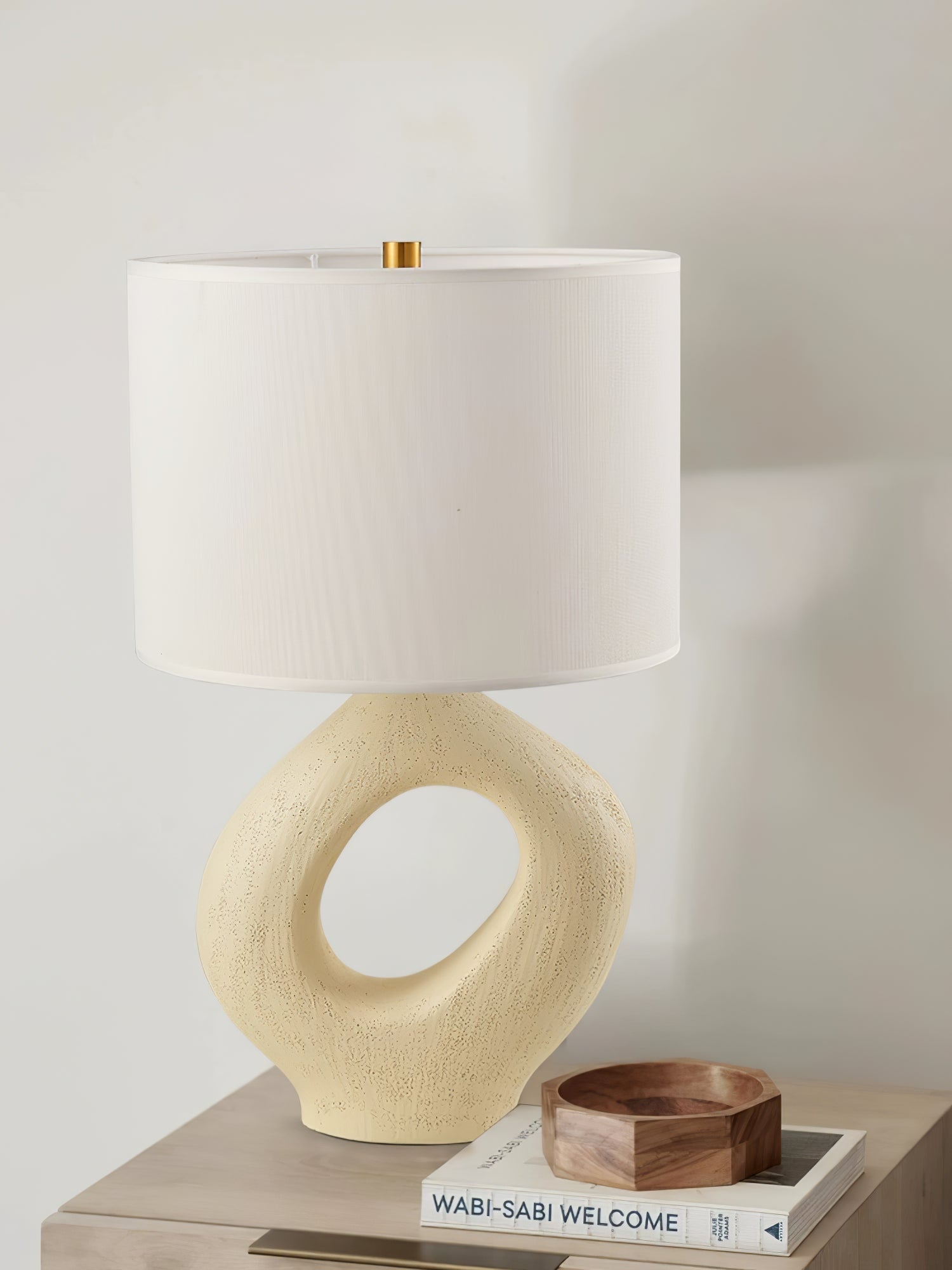Lumestic Sculptural Resin Fabric Table Lamp - Letslighting
