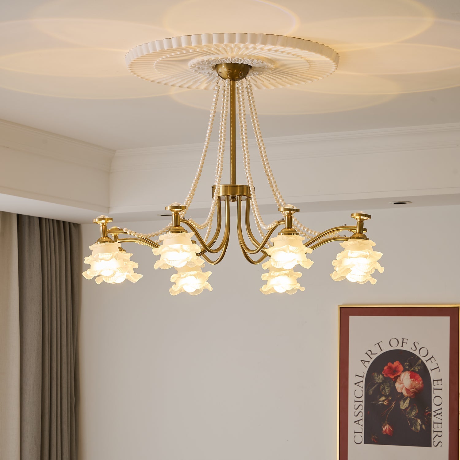 Cotalisra Premium Elegance Rose Glass Chandelier - Letslighting