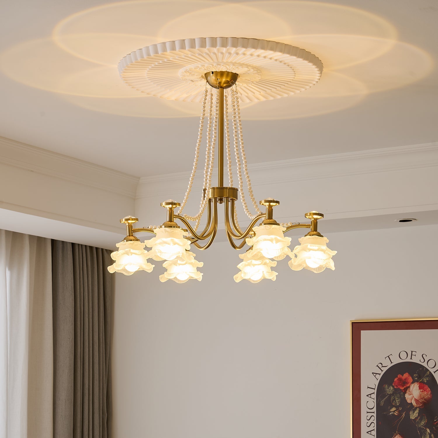 Cotalisra Premium Elegance Rose Glass Chandelier - Letslighting