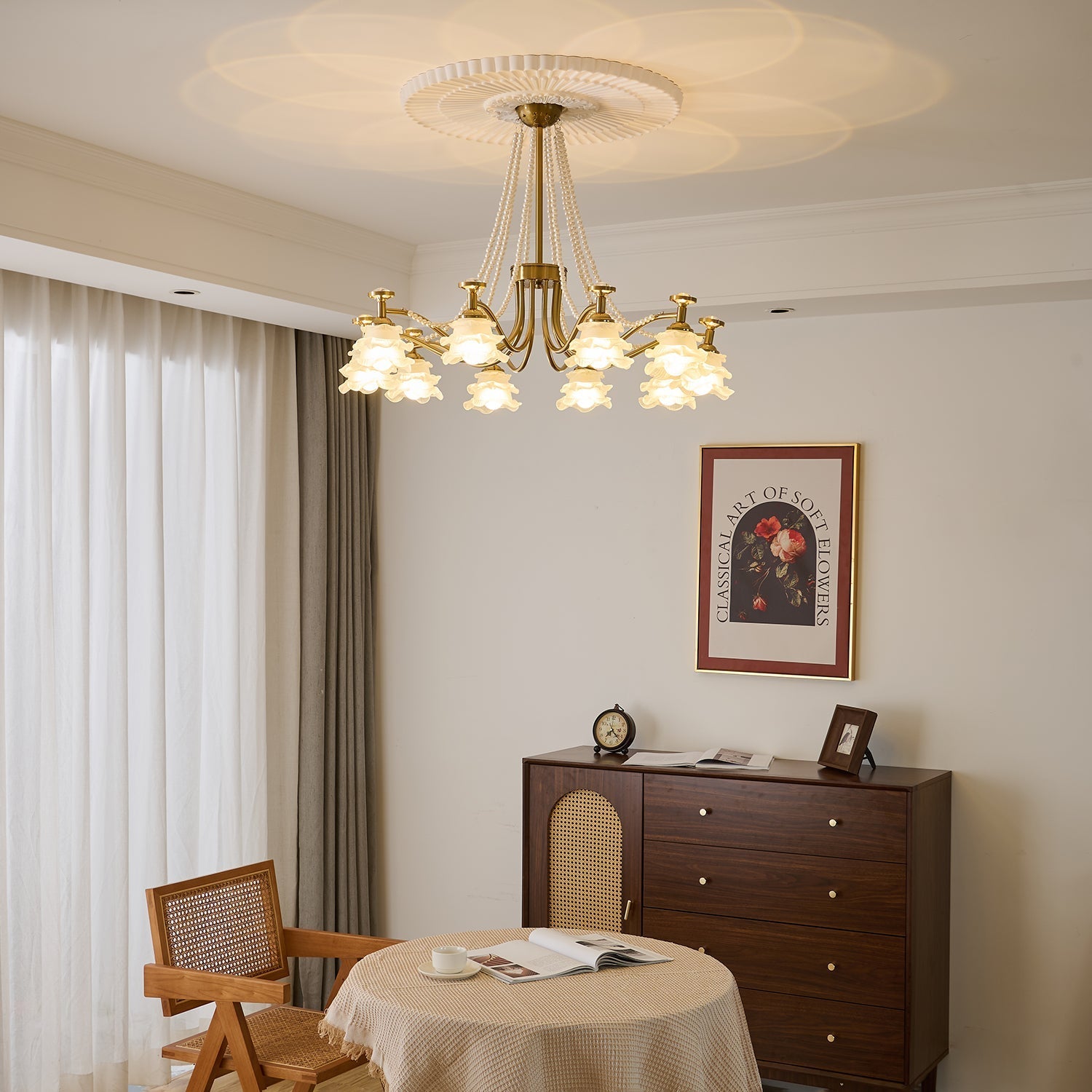 Cotalisra Premium Elegance Rose Glass Chandelier - Letslighting