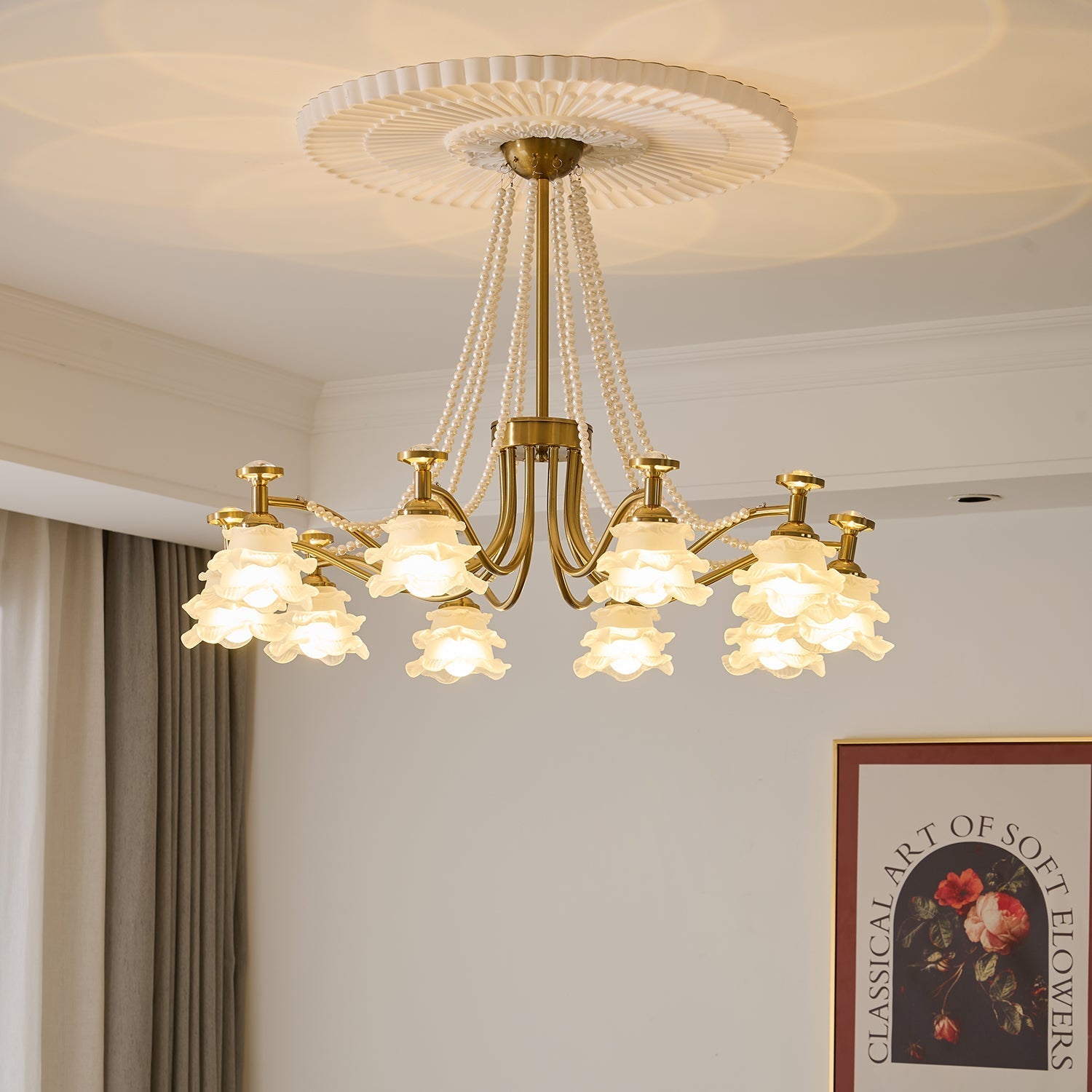 Cotalisra Premium Elegance Rose Glass Chandelier - Letslighting