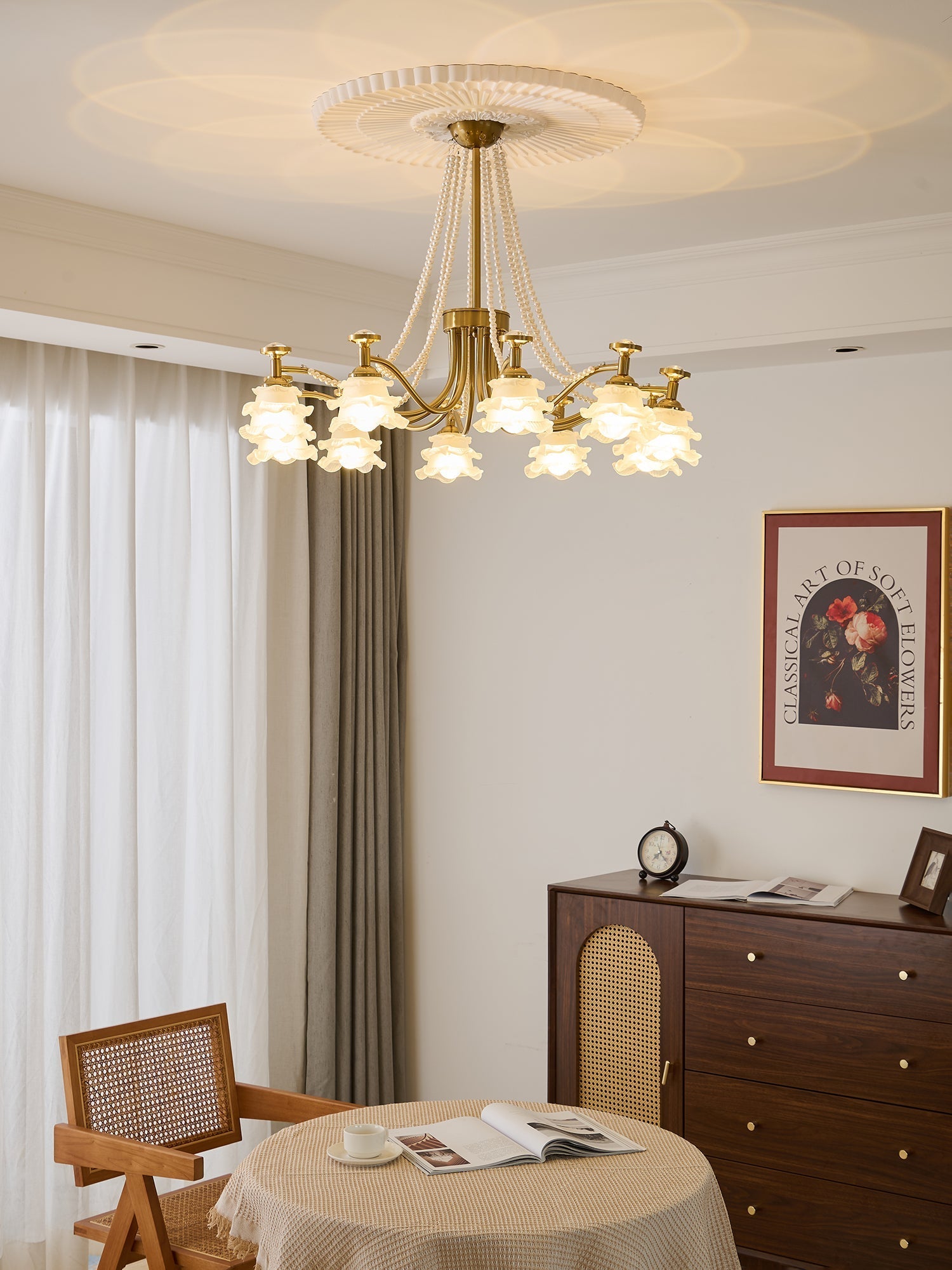 Cotalisra Premium Elegance Rose Glass Chandelier - Letslighting