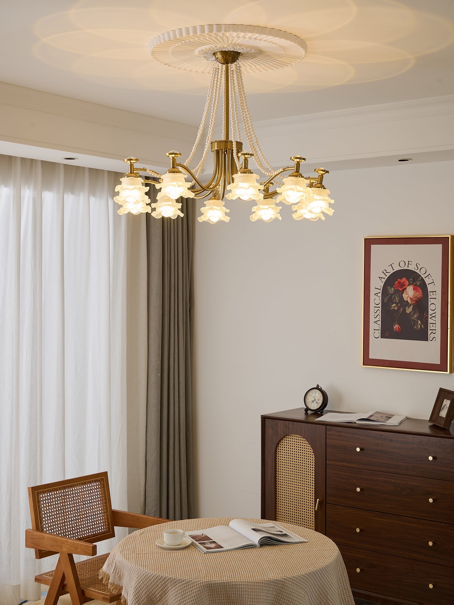 Cotalisra Premium Elegance Rose Glass Chandelier - Letslighting
