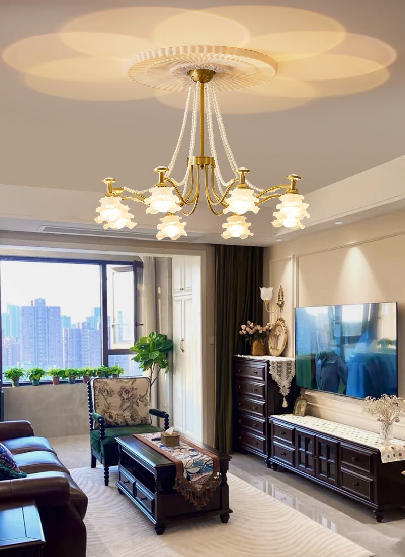 Cotalisra Premium Elegance Rose Glass Chandelier - Letslighting