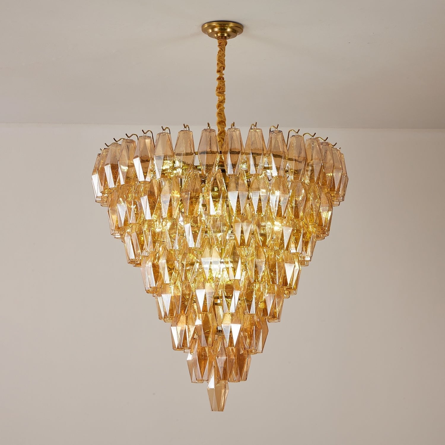 Aurora Chandelier Amber Empire Prism