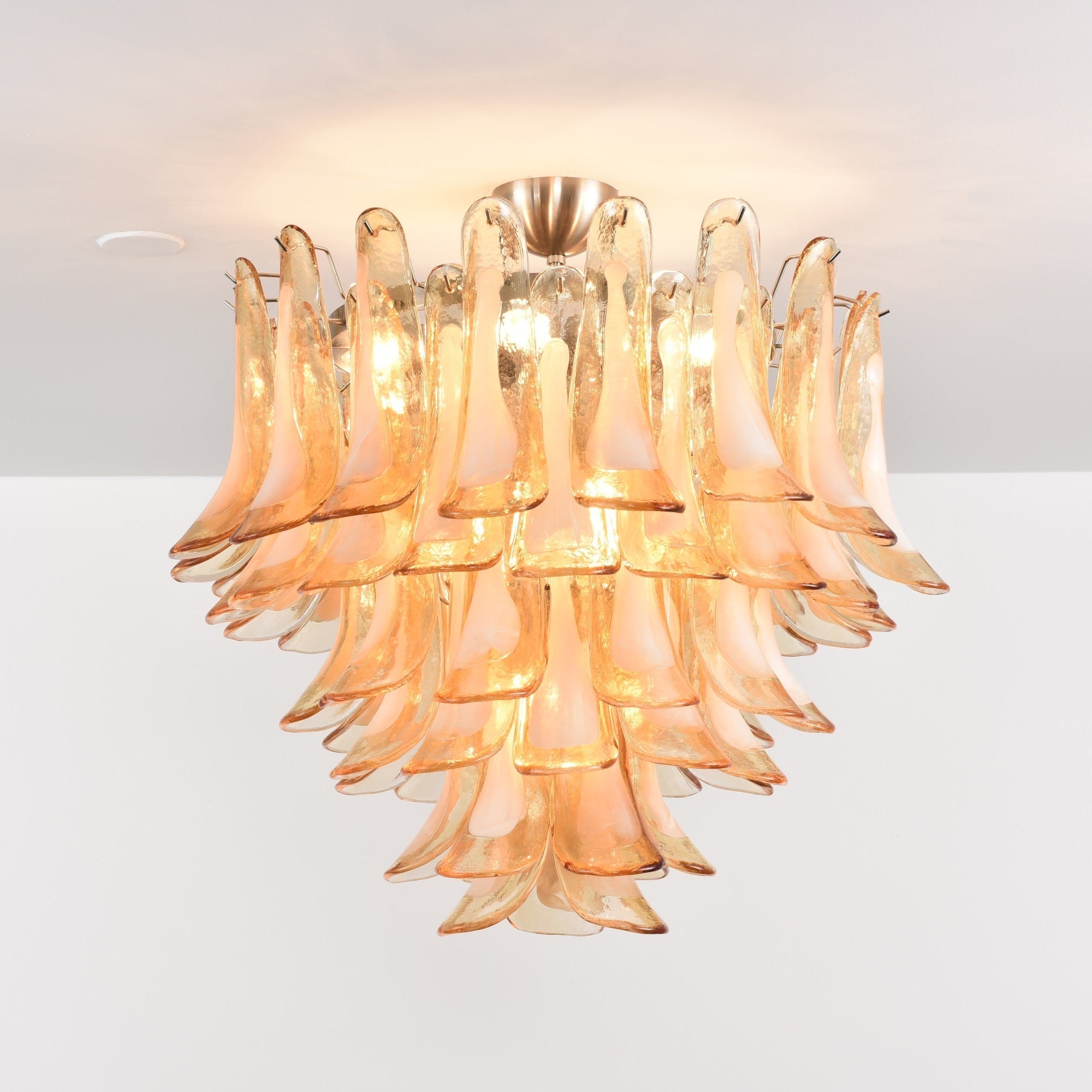 Aurora Ceiling Lamp Amber Petal Glass Layered Vintage - Letslighting