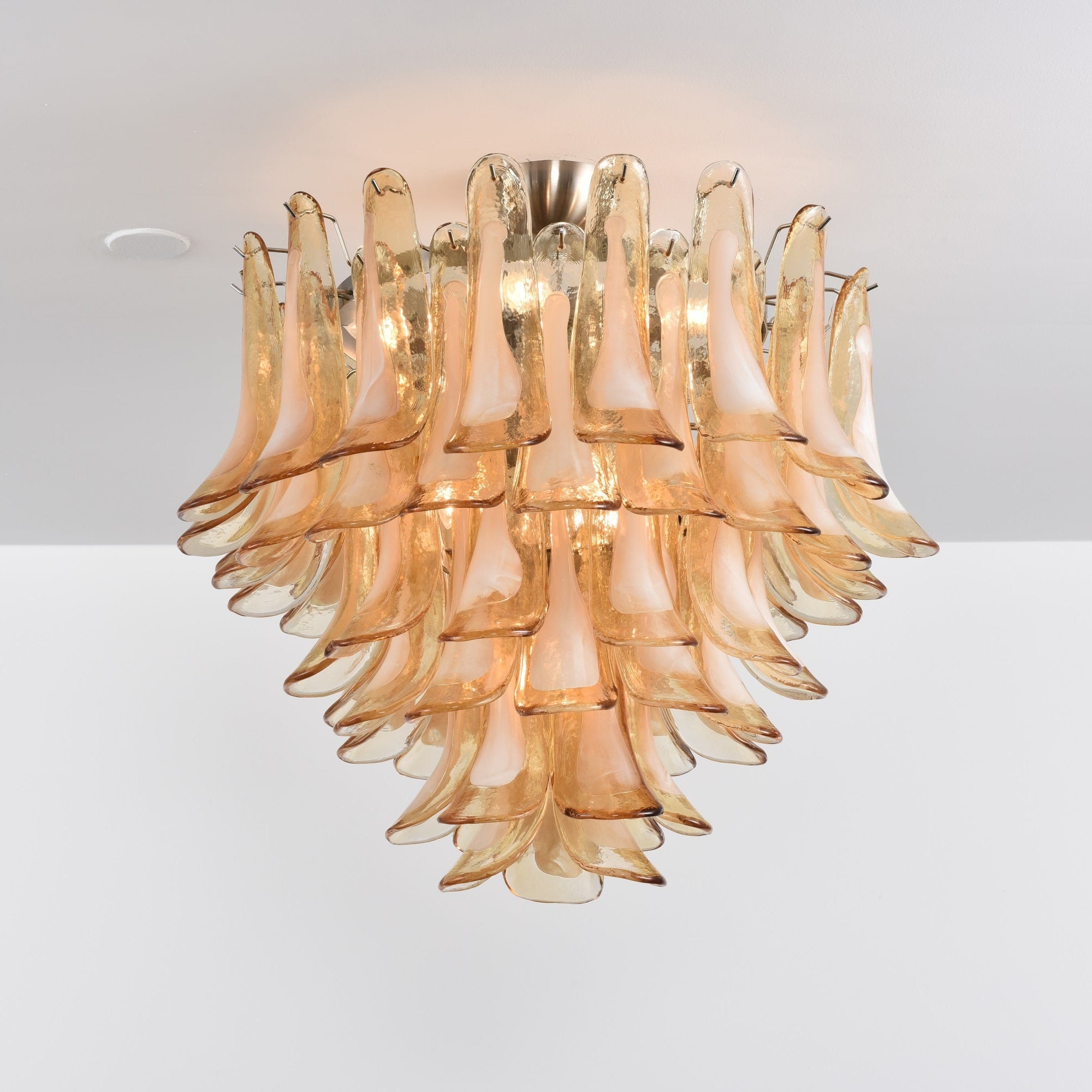 Aurora Ceiling Lamp Amber Petal Glass Layered Vintage - Letslighting