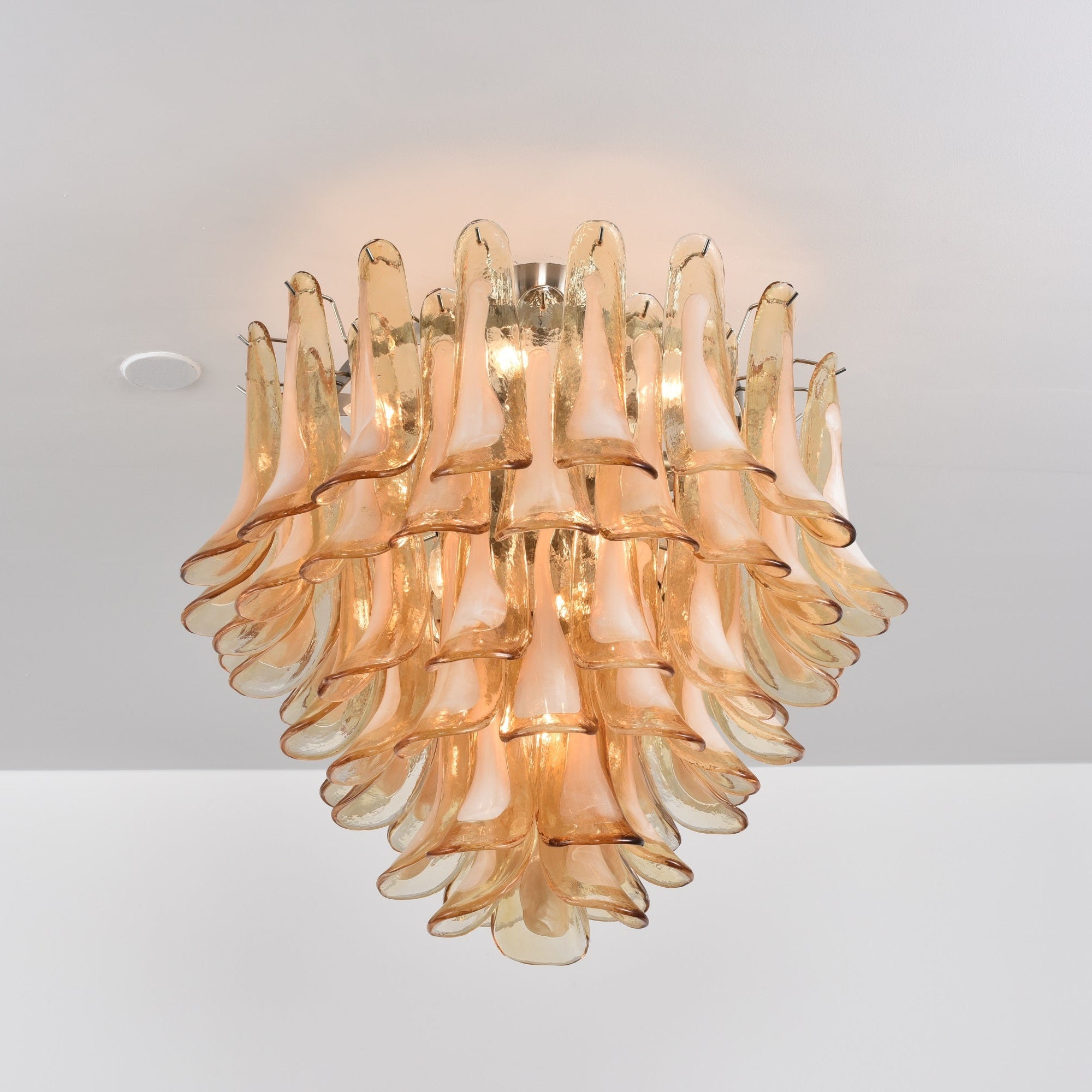 Aurora Ceiling Lamp Amber Petal Glass Layered Vintage - Letslighting
