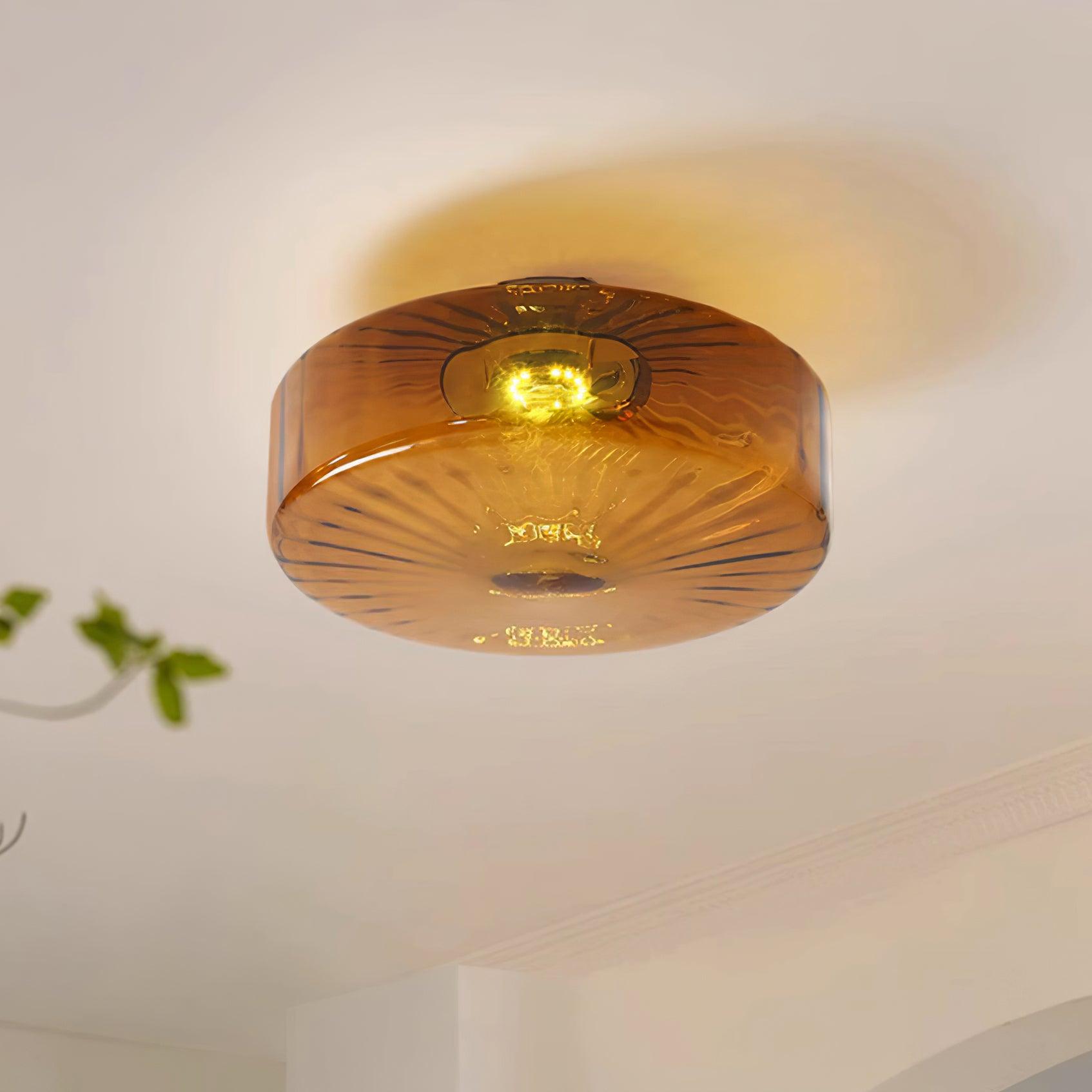 Valentina Amber Glass Ceiling Light - Letslighting