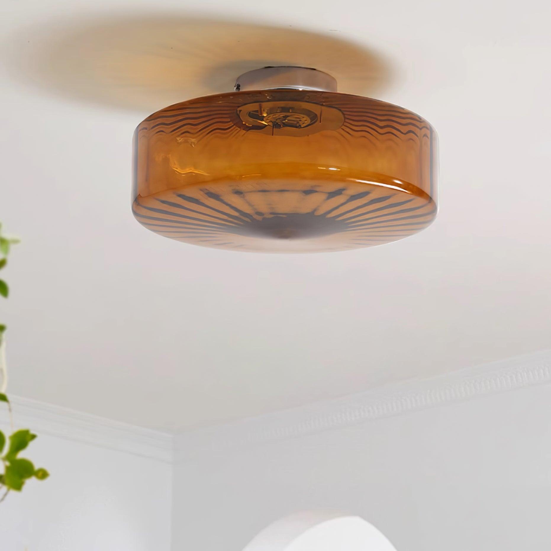 Valentina Amber Glass Ceiling Light - Letslighting