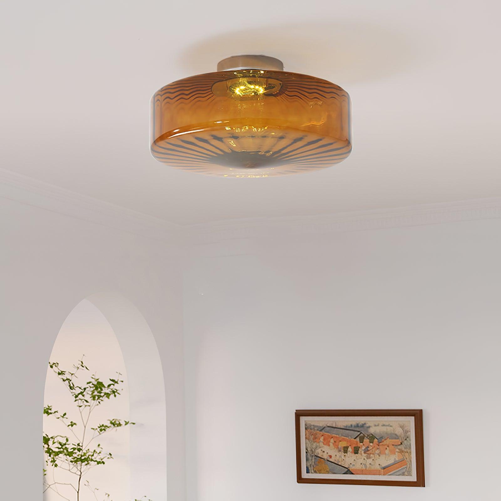 Valentina Amber Glass Ceiling Light - Letslighting