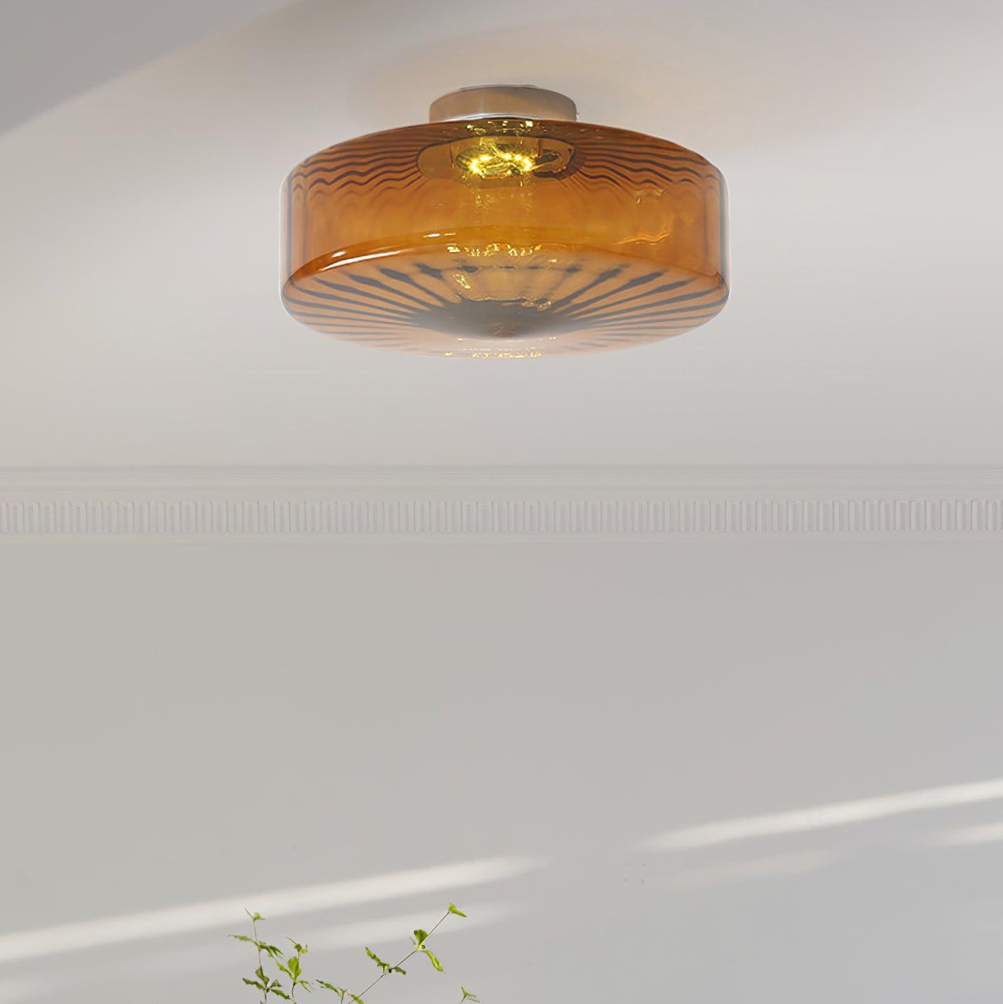 Valentina Amber Glass Ceiling Light - Letslighting