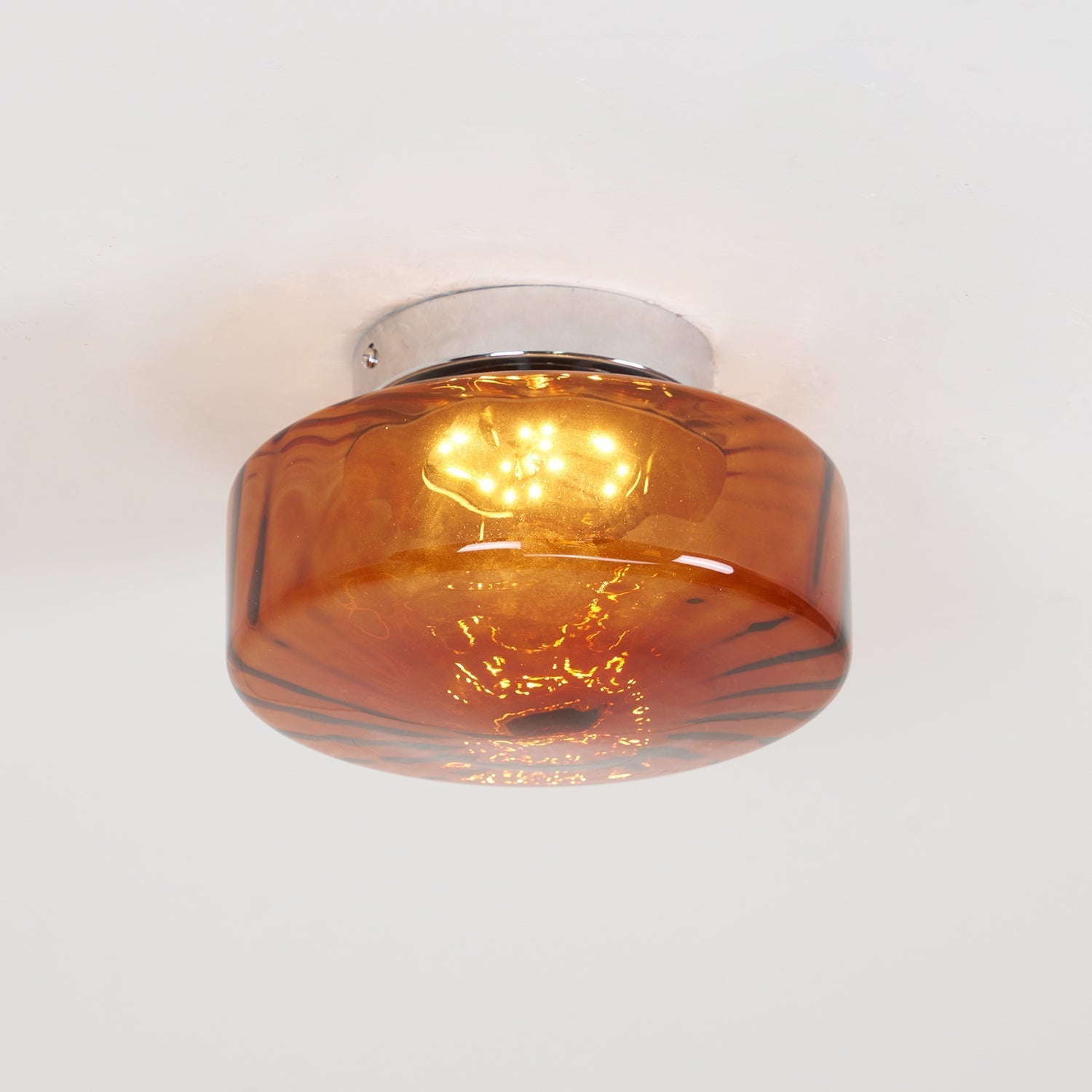 Valentina Amber Glass Ceiling Light - Letslighting