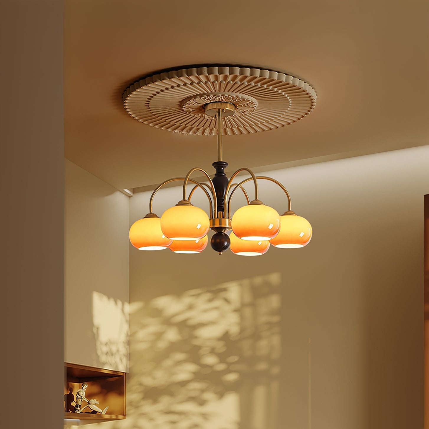 Aurora Chandelier Amberly Arch Curved Arms - Letslighting