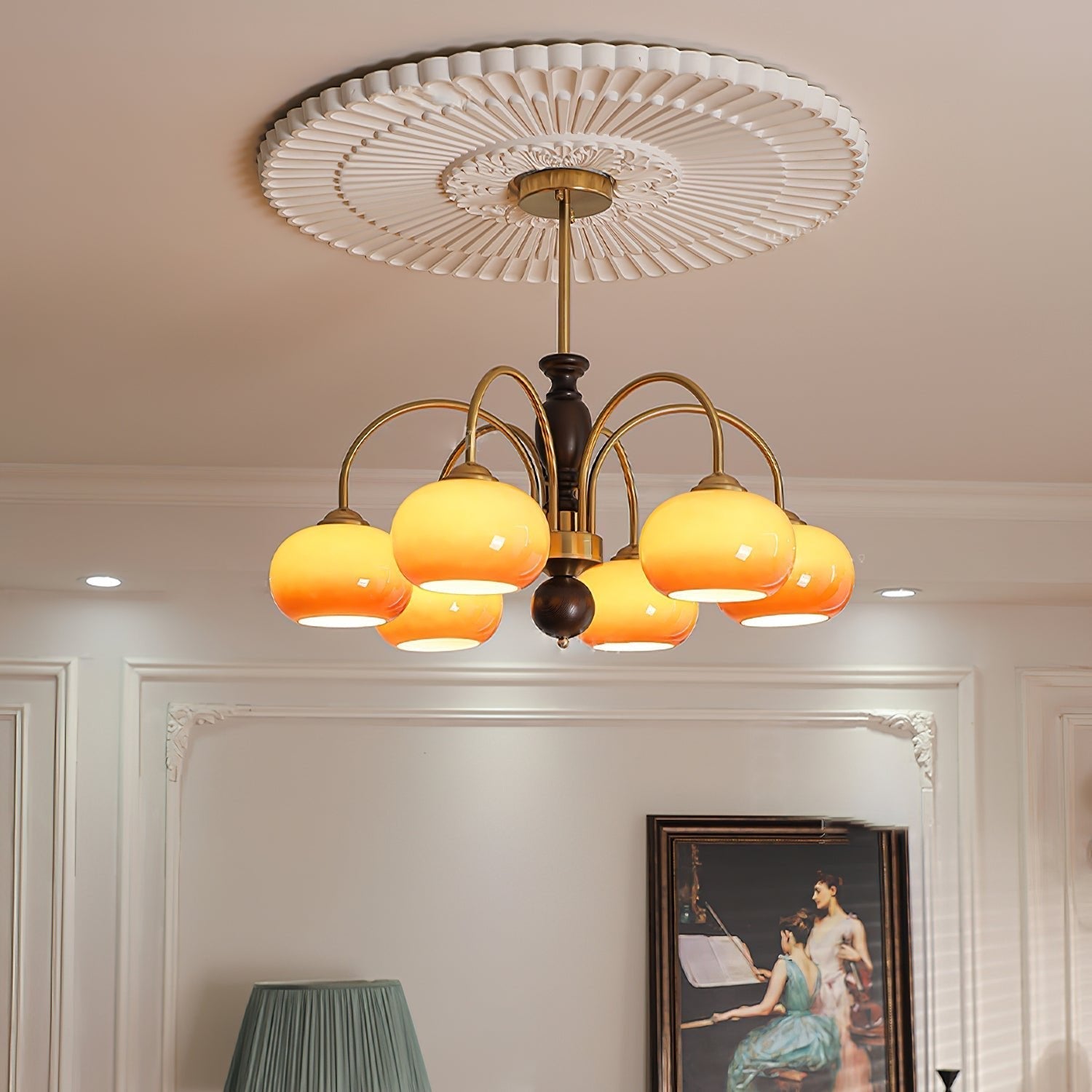 Aurora Chandelier Amberly Arch Curved Arms - Letslighting