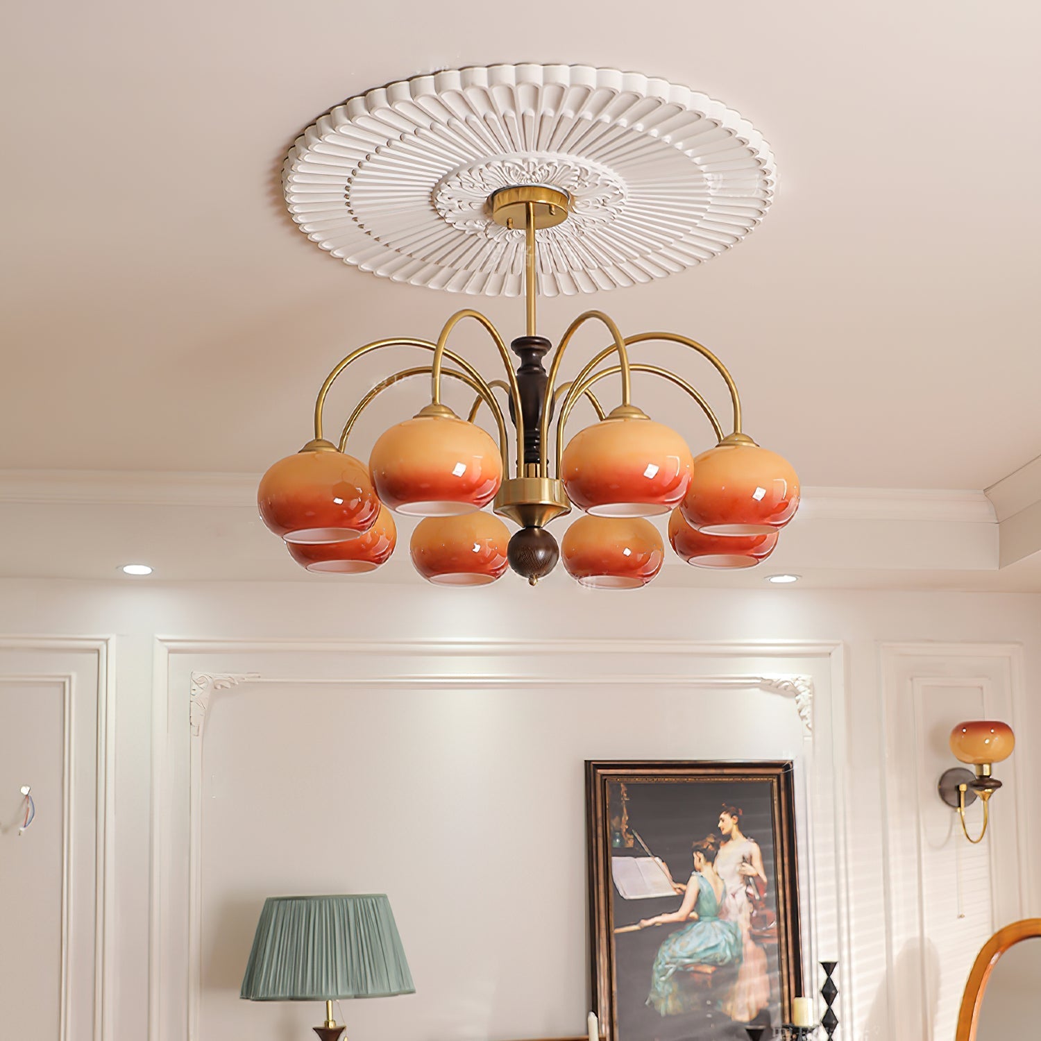 Aurora Chandelier Amberly Arch Curved Arms - Letslighting