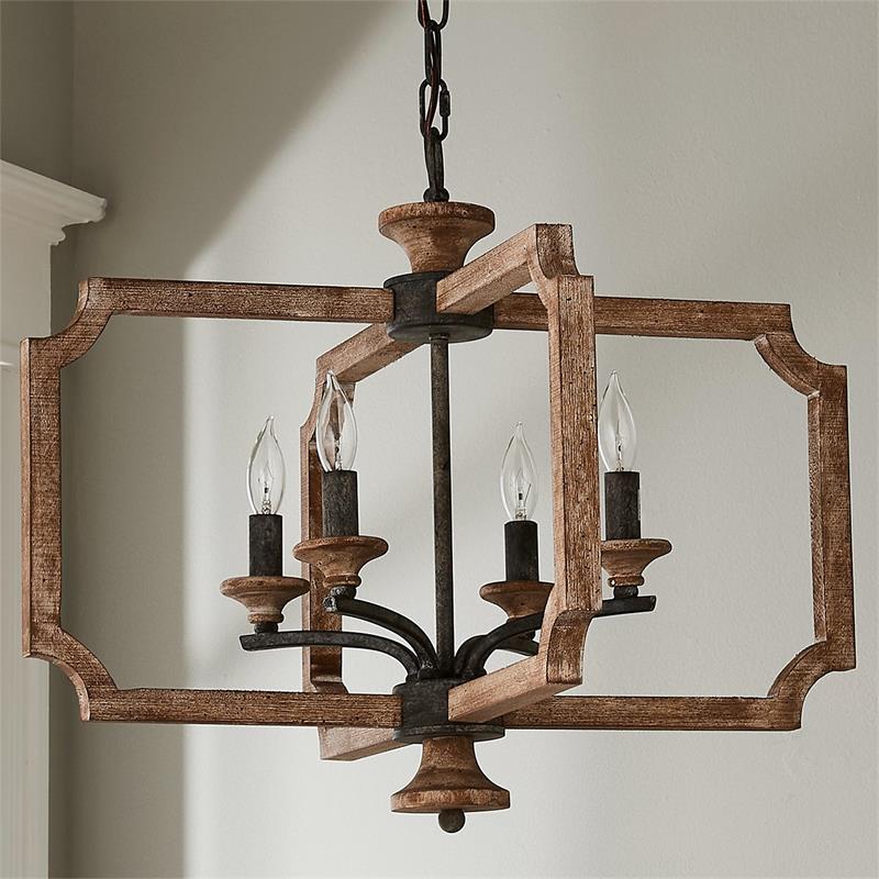 Vintage Wood Lantern Pendant Light - Letslighting
