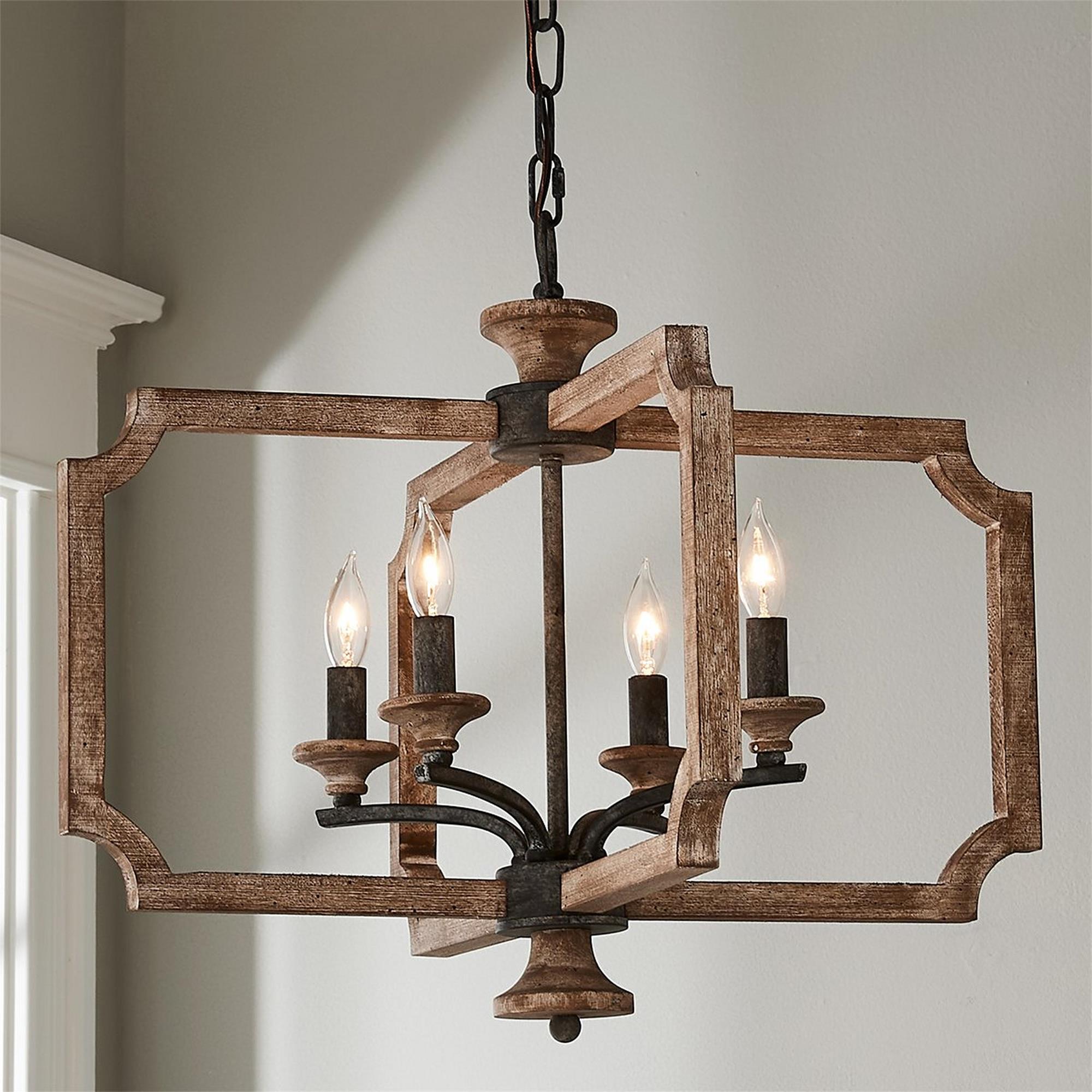 Vintage Wood Lantern Pendant Light - Letslighting