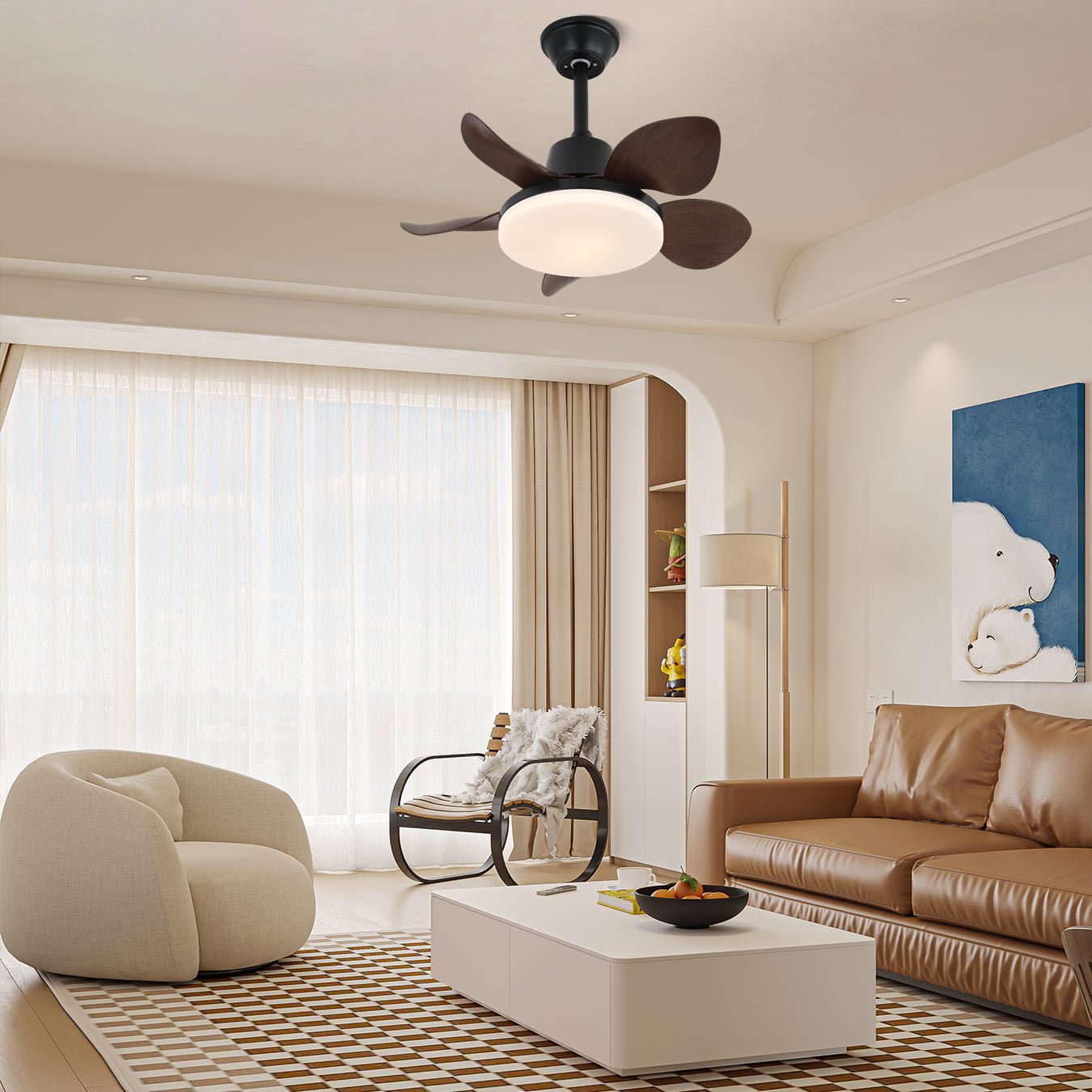 Veyra Modern Wood Ceiling Fan Light - Letslighting