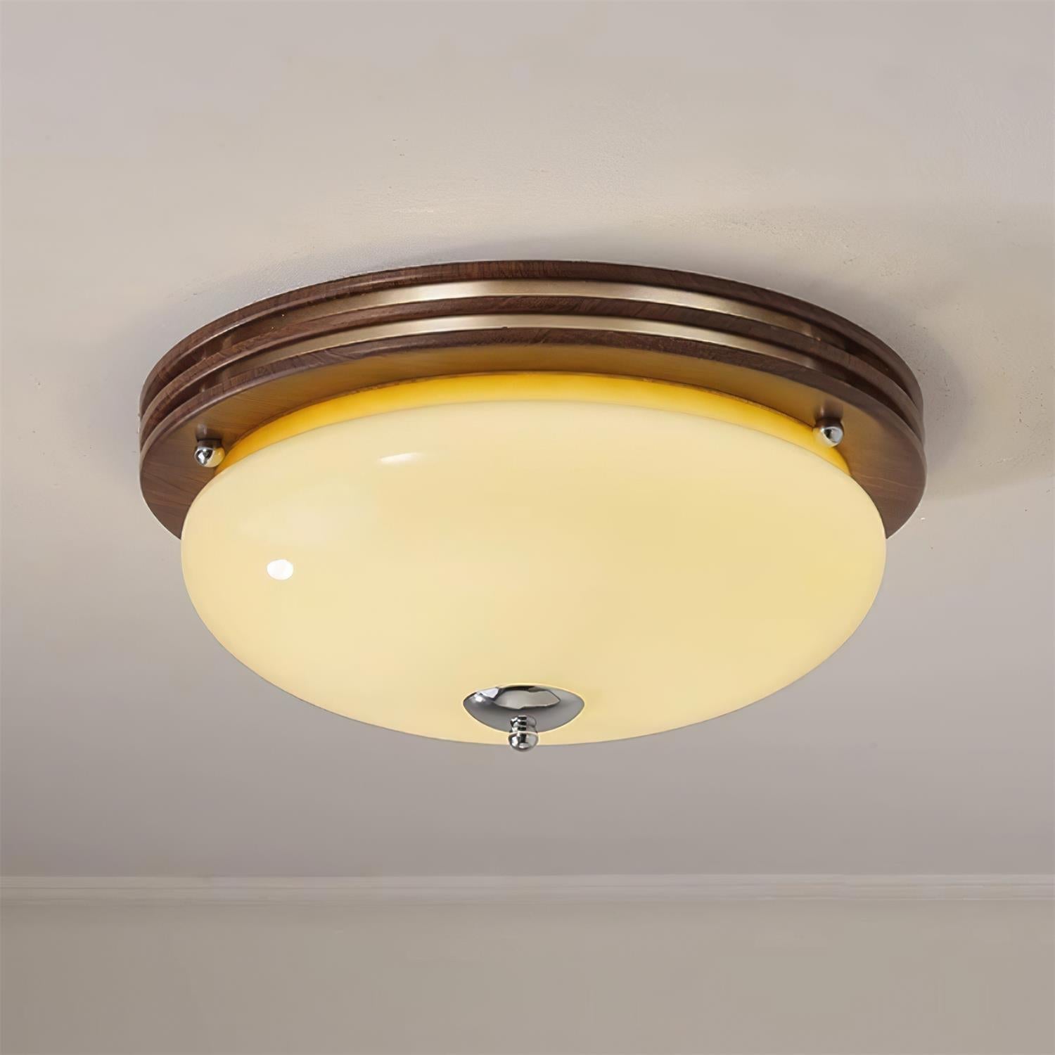 Povio Metal & Glass Flush Mount Ceiling Light - Letslighting
