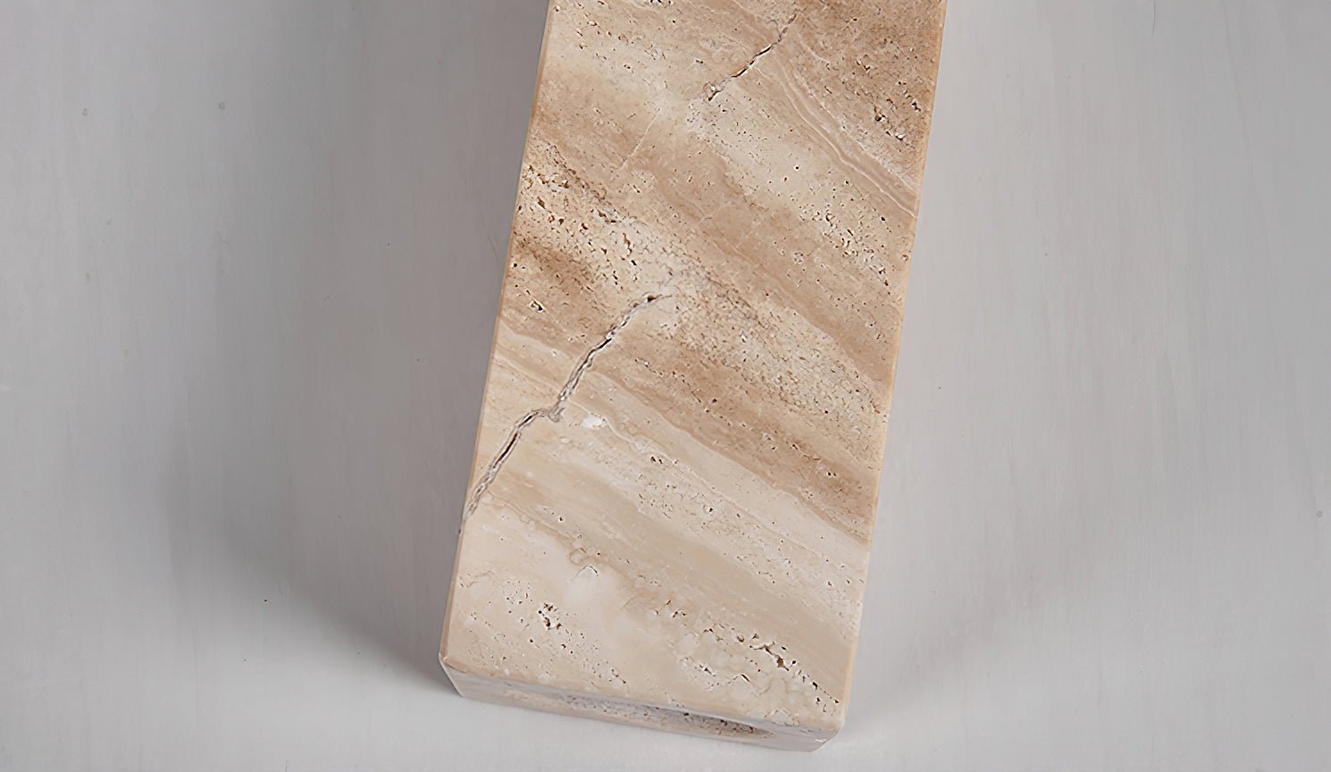 Mysilarae Tapered Block Travertine Table Lamp - Letslighting