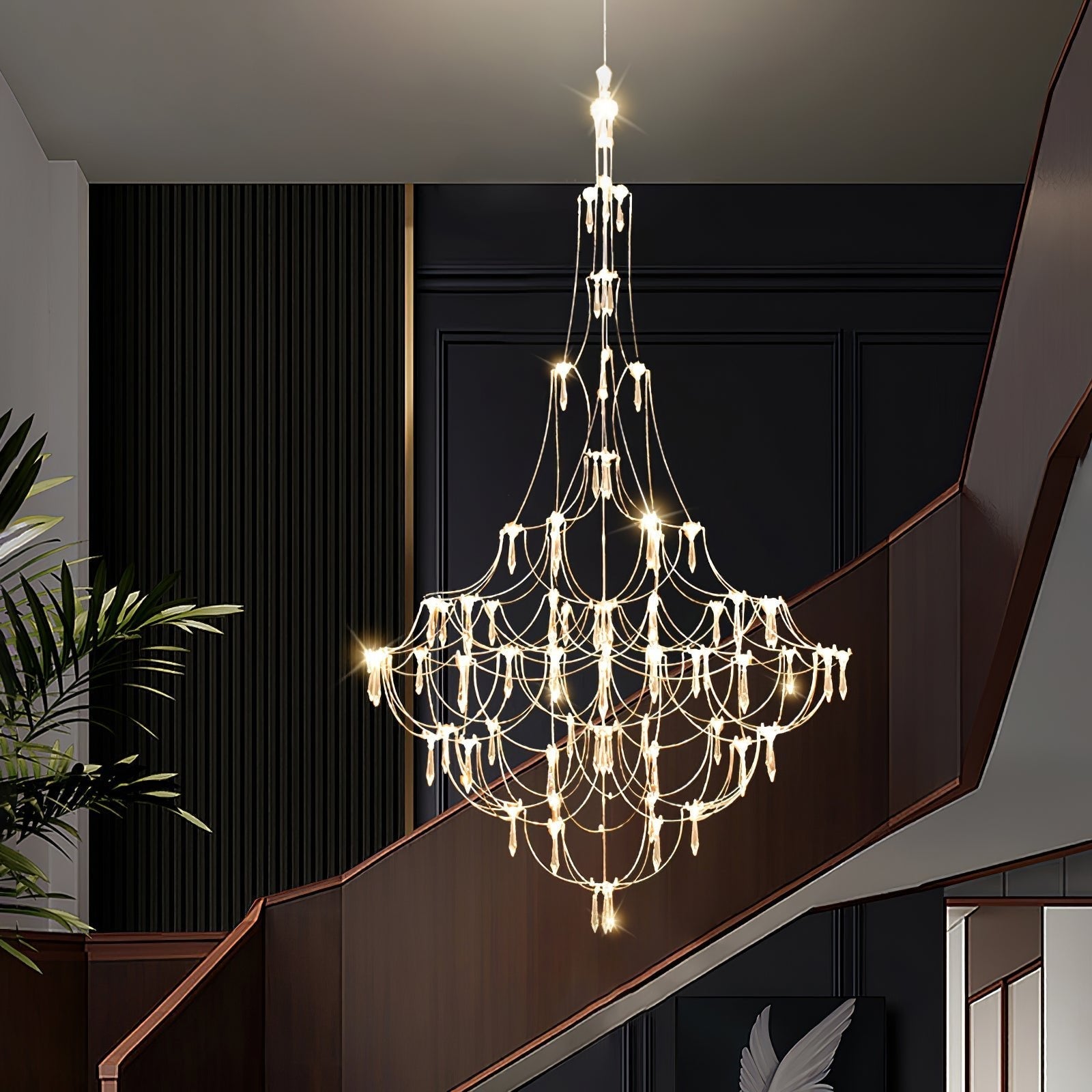 Lustra Chandelier Stainless Steel Wire Firefly - Letslighting