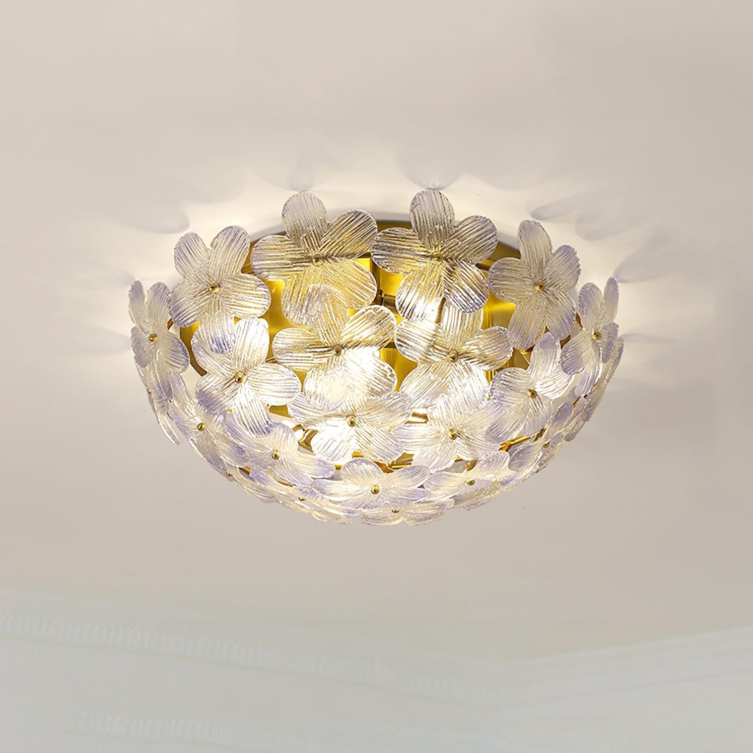 Anan Ceiling Lamp Glass Petal Wreath Romantic - Letslighting