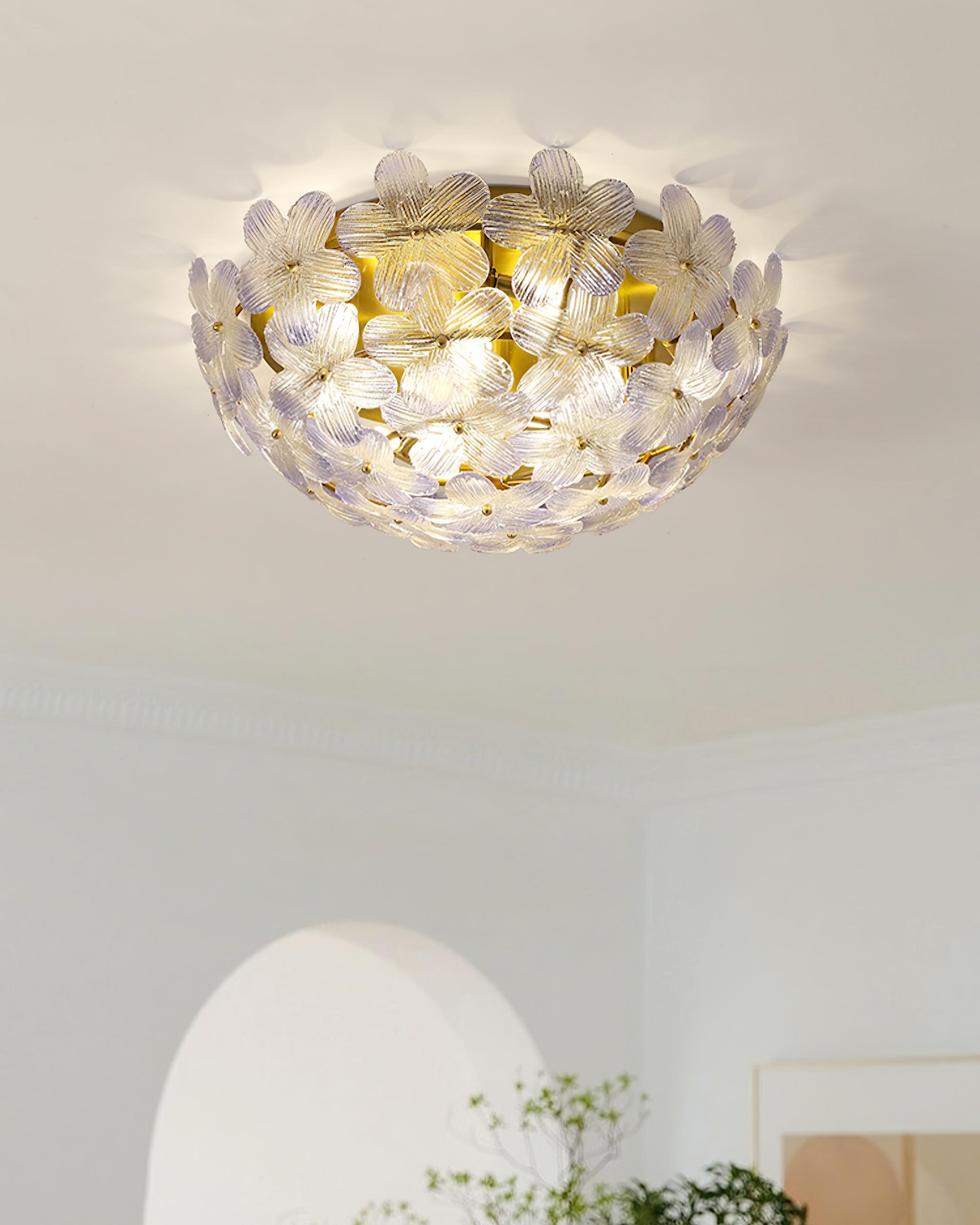Anan Floral Ceiling Light Blush Glass - Letslighting