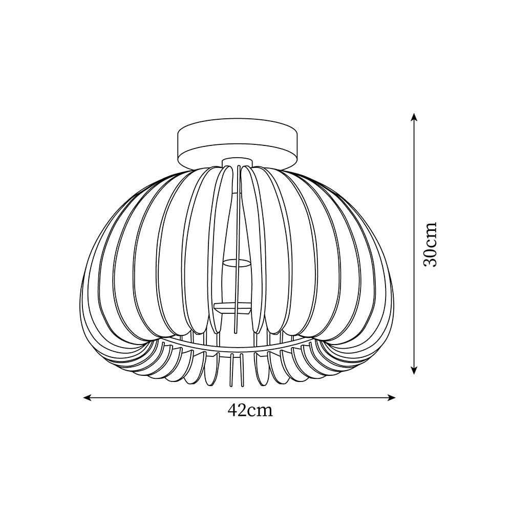 Ceiling Light Pumpkin with Basswood Canopy and Shade Natural - Letslighting