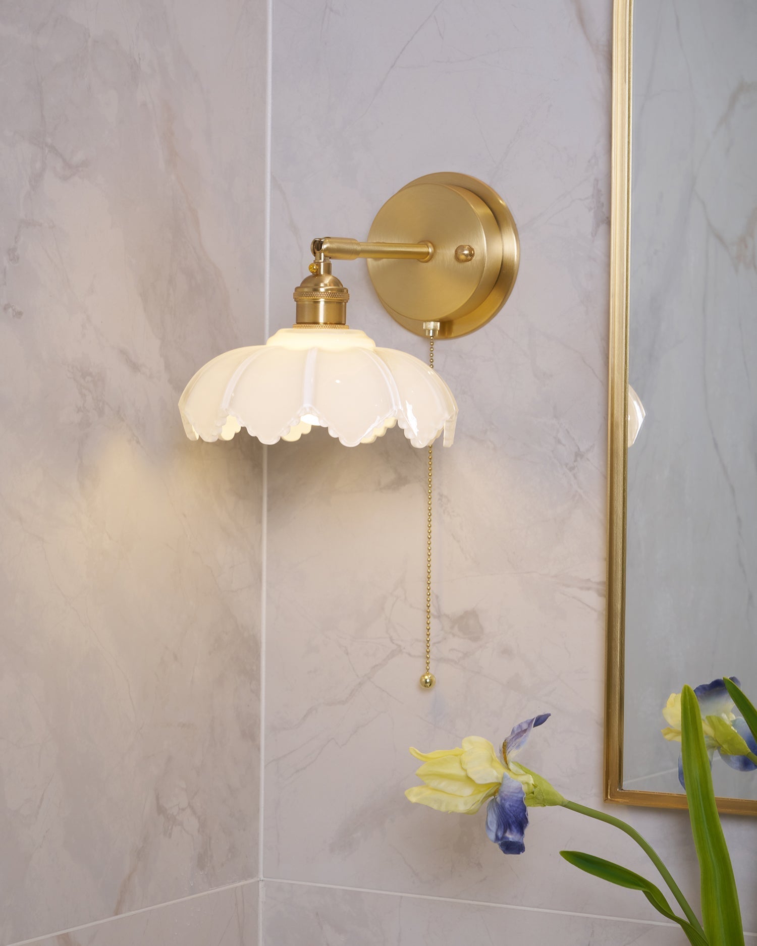 Lotus Nordic Art Rotatable Glass Wall Lamp - Letslighting