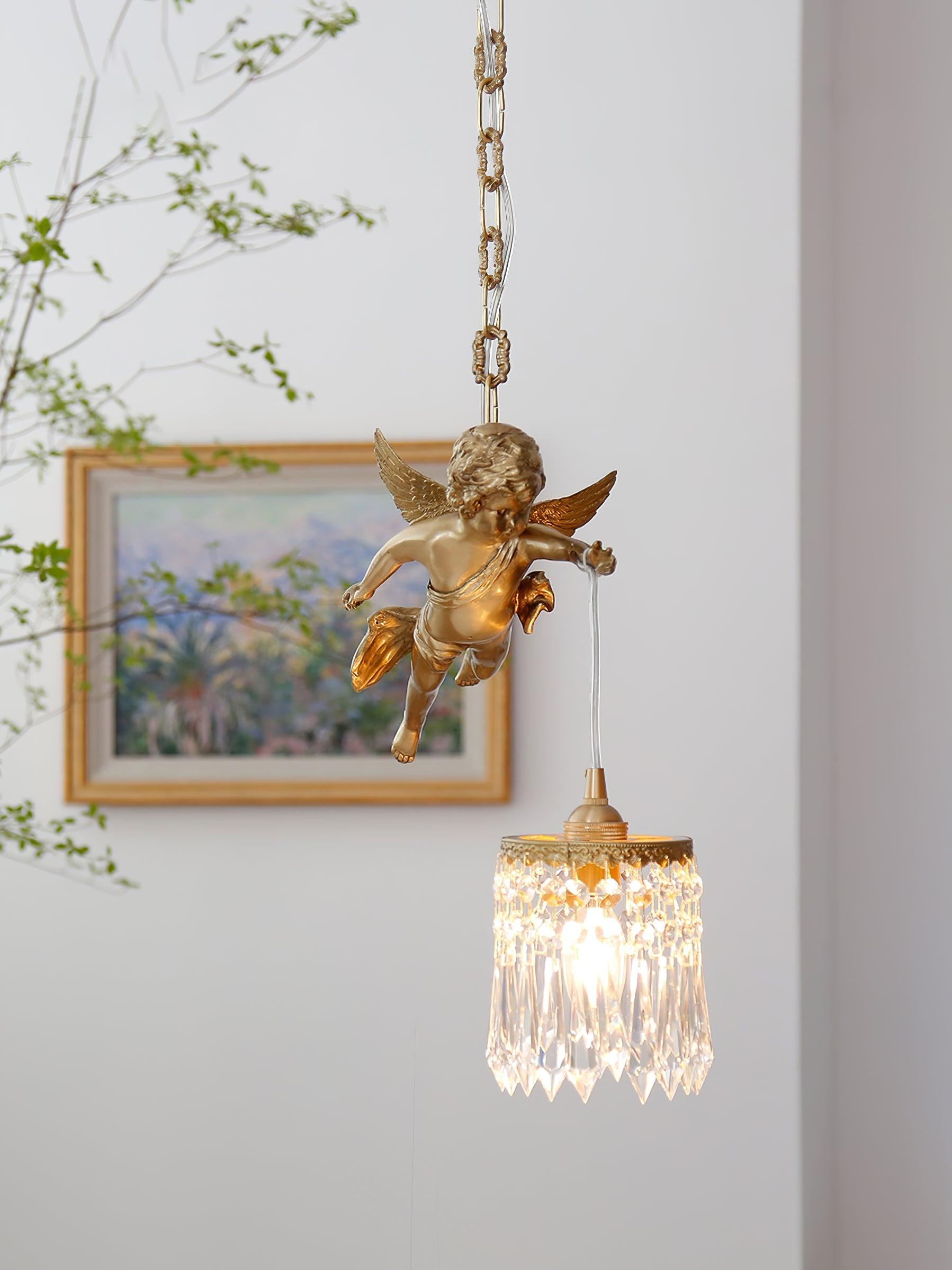 Calytra Brass & Crystal Artistic Pendant Light - Letslighting