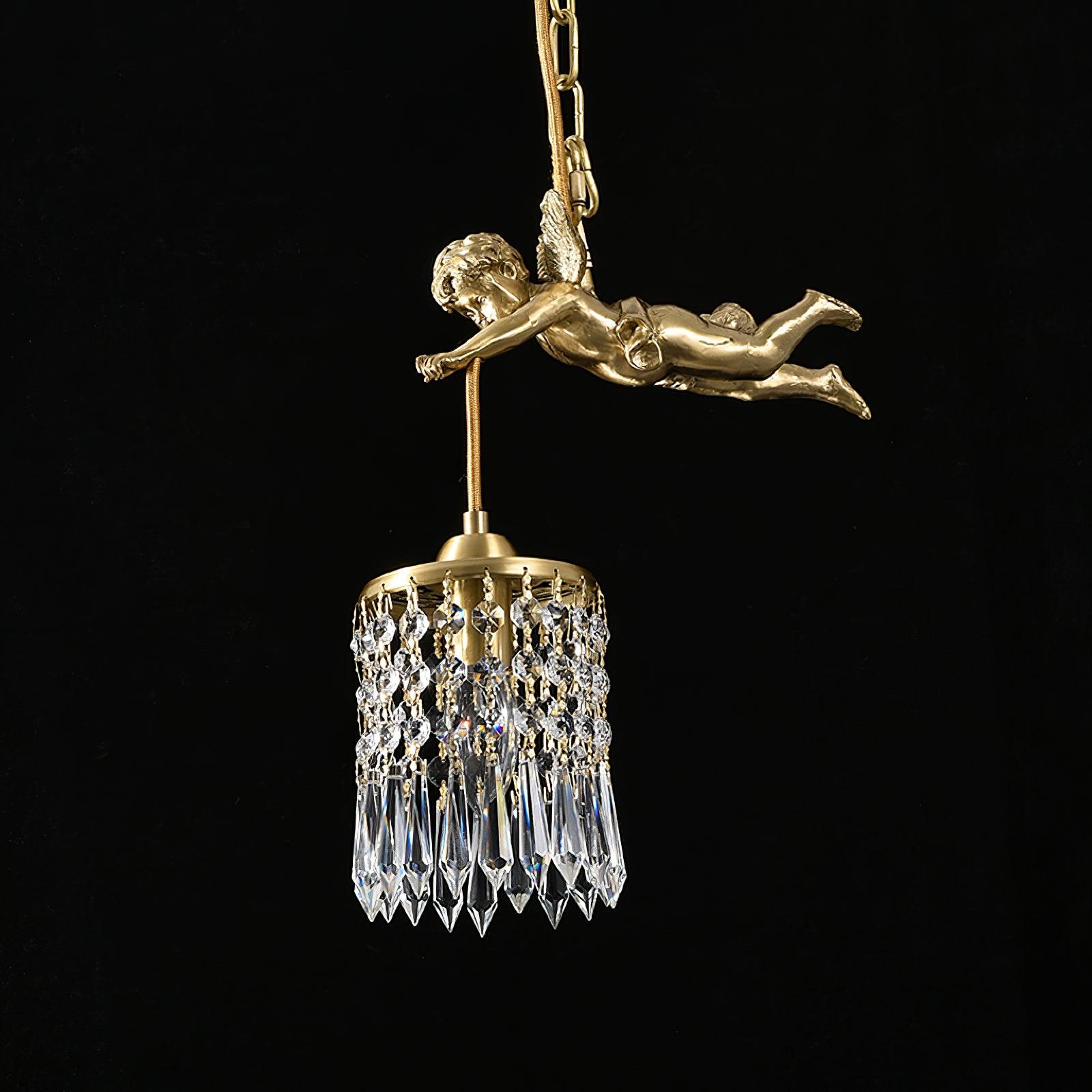 Calytra Brass & Crystal Artistic Pendant Light - Letslighting