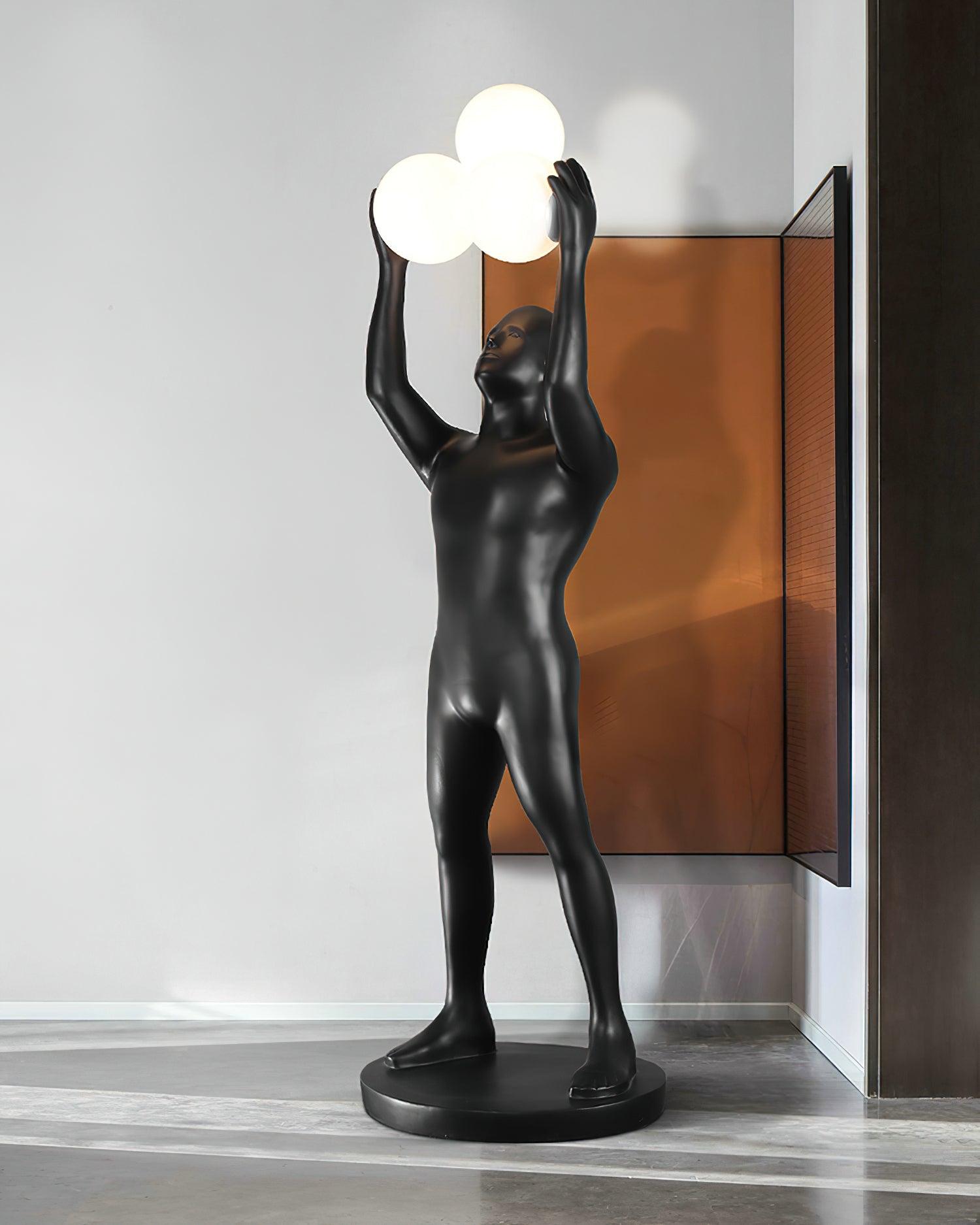 Eurshaia Sculptural Black Floor Lamp - Letslighting