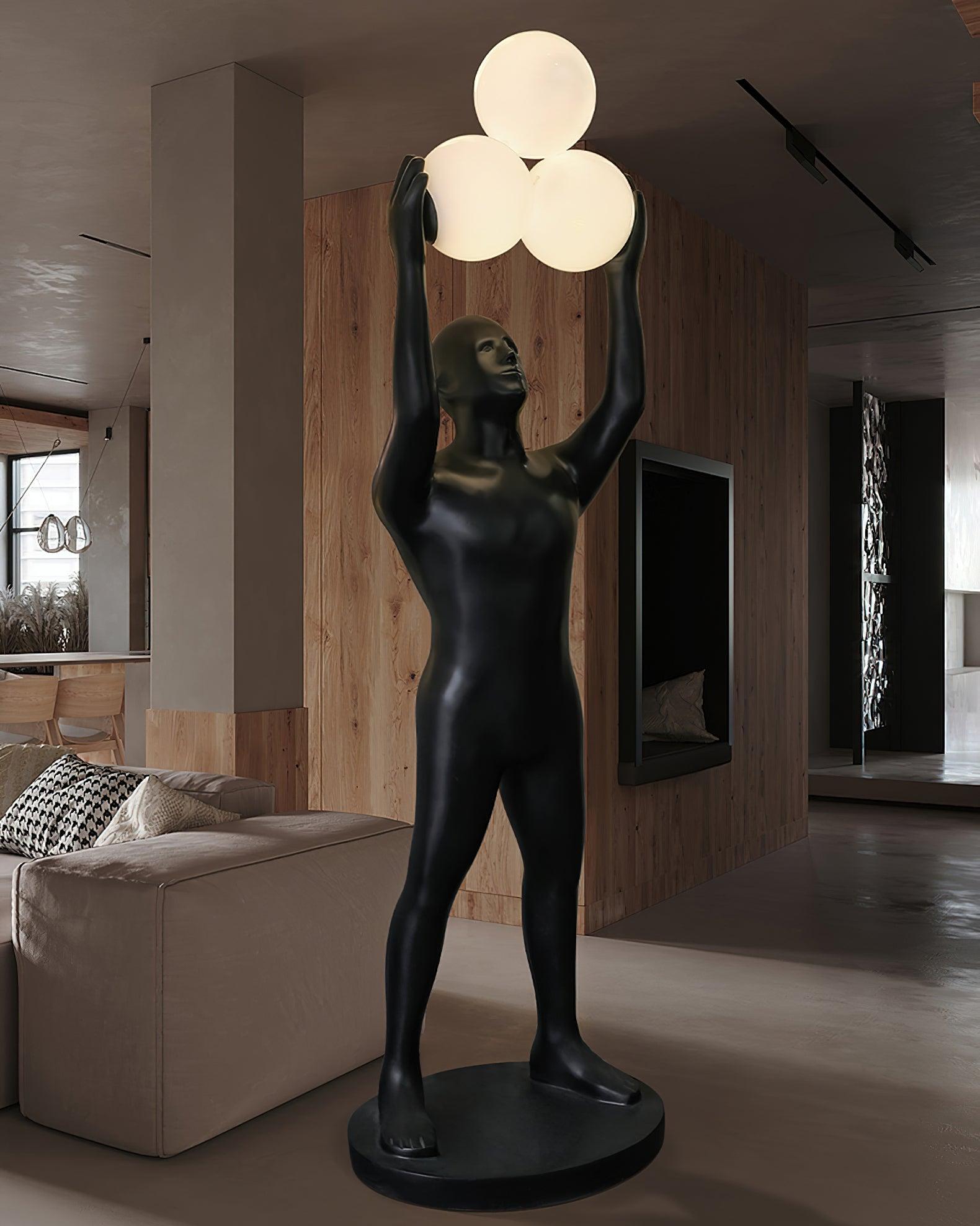 Eurshaia Sculptural Black Floor Lamp - Letslighting
