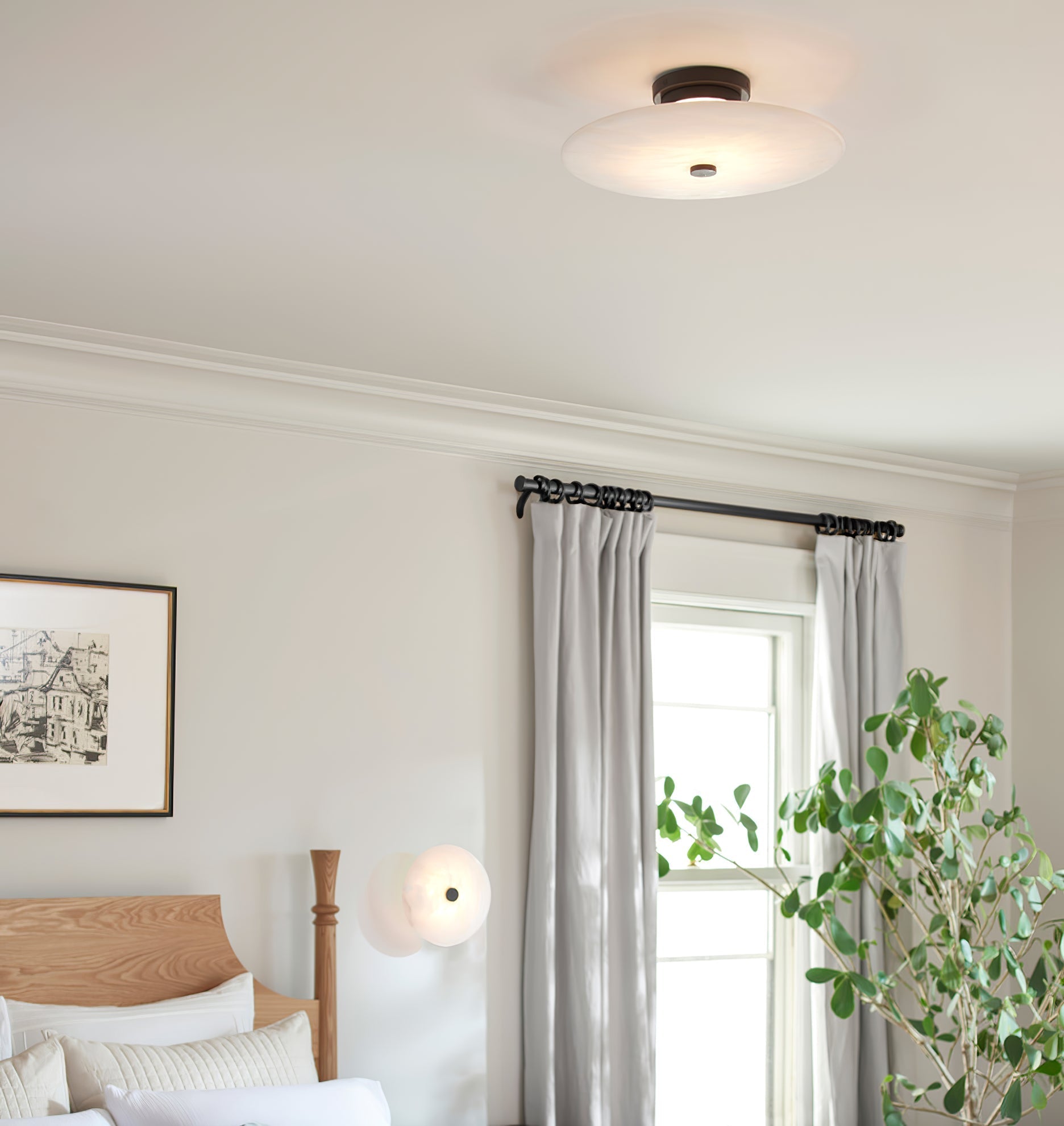 Jarnbruvyn Modern Brass Alabaster Ceiling Lamp - Letslighting